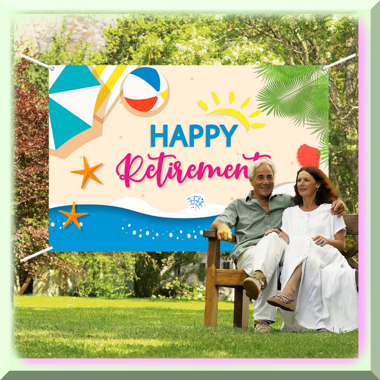 Retirement Celebration Backdrop Banner Polyester