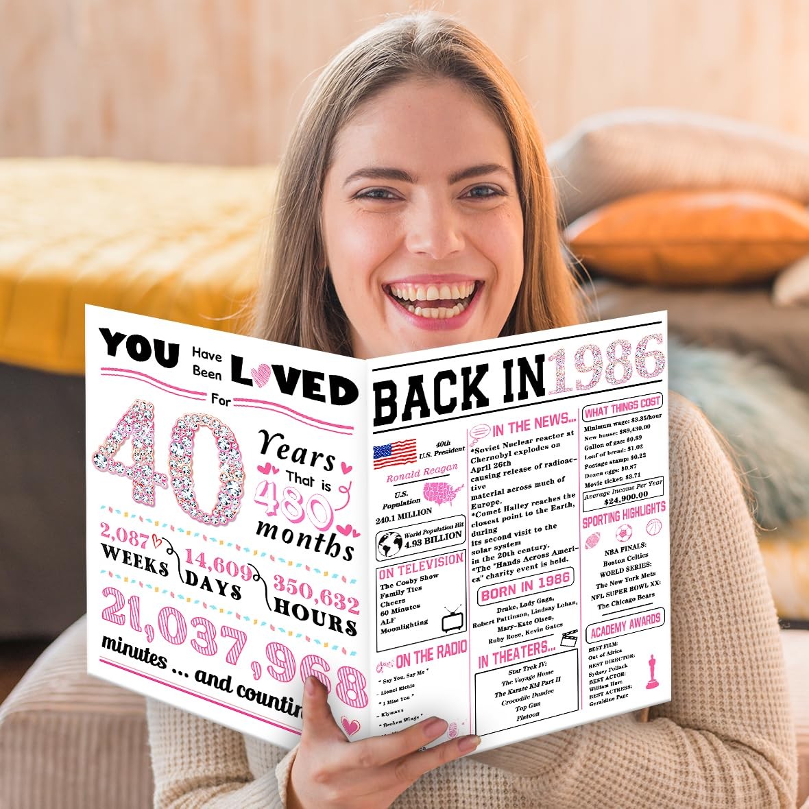ATTLVV 40th Birthday Card,Funny Gifts 10.6 x 7.9 inches, WX-120