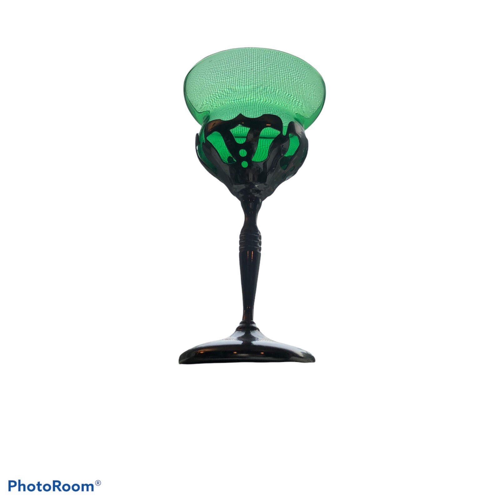Pierced Stainless Steel Stem Detachable Green Glass Wine Sorbet Mouse Cup