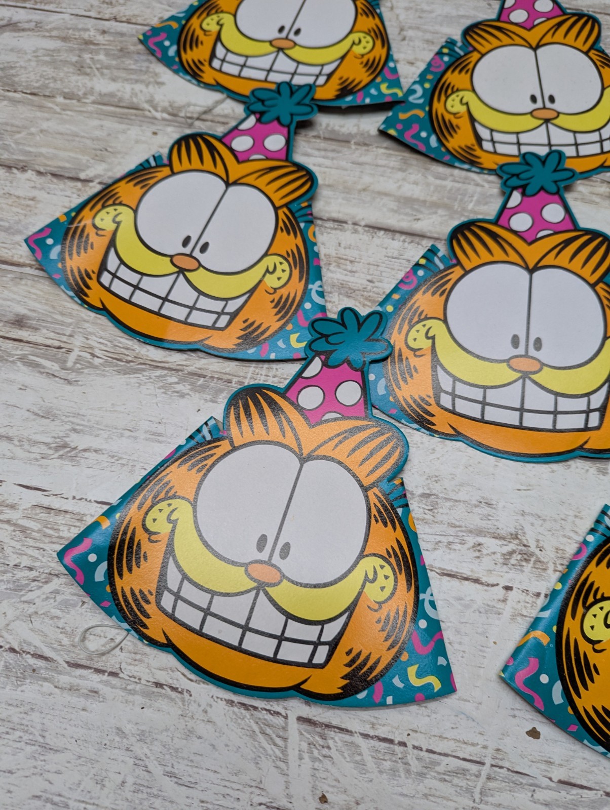 Vintage Garfield Birthday / Party Hats Lot Of 8- 70’s