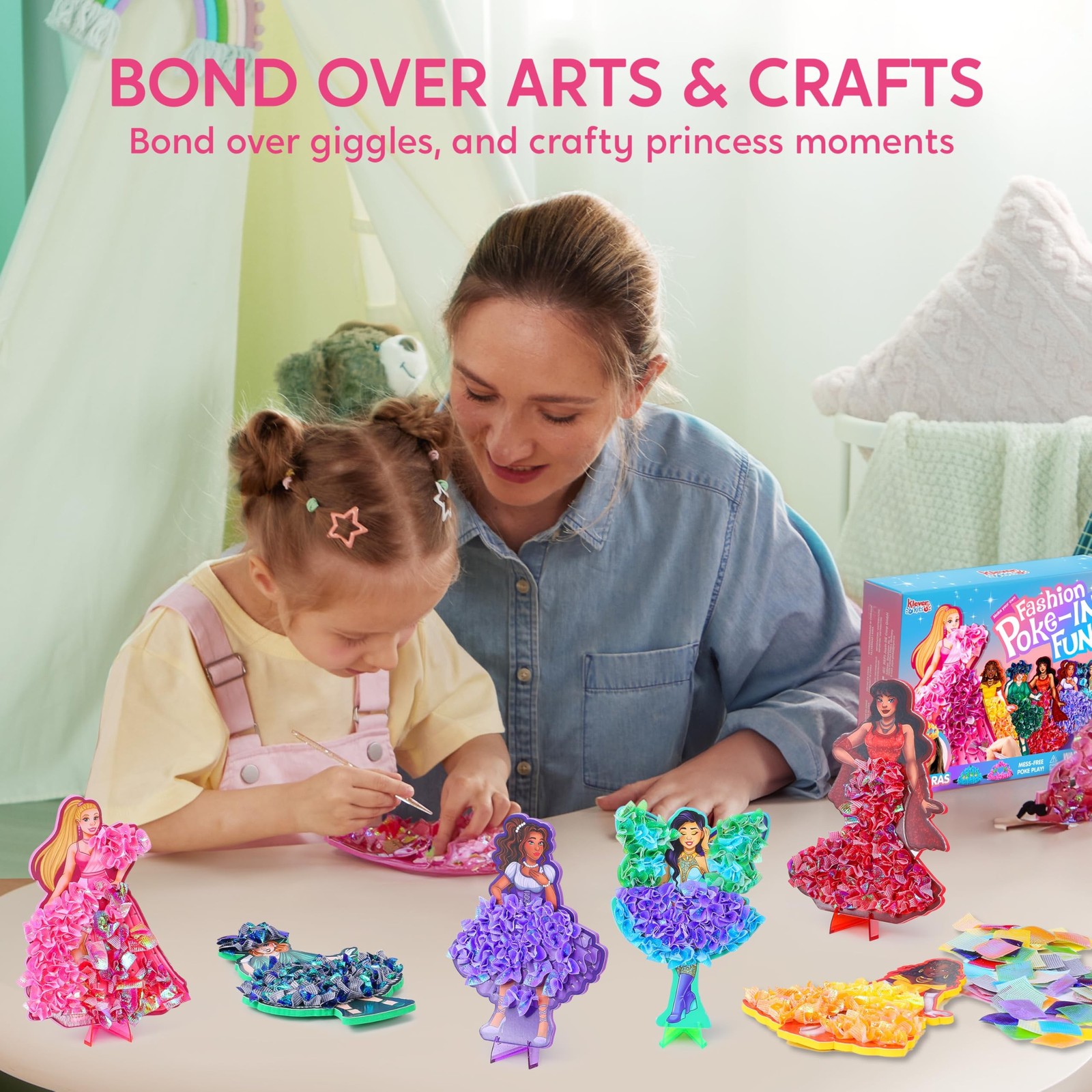 JOVA Klever Kits Poke in Fun Art Crafts for Kids Ages 4-8, Princess Dress-up,…