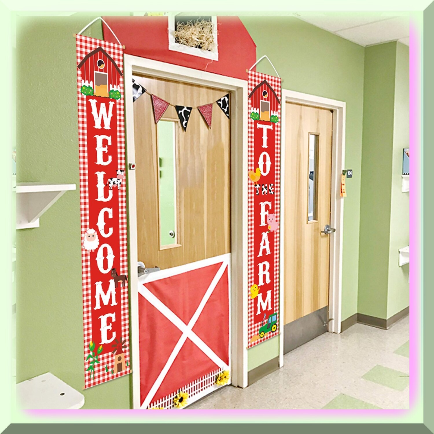 Farm Animal Welcome Door Banner Set