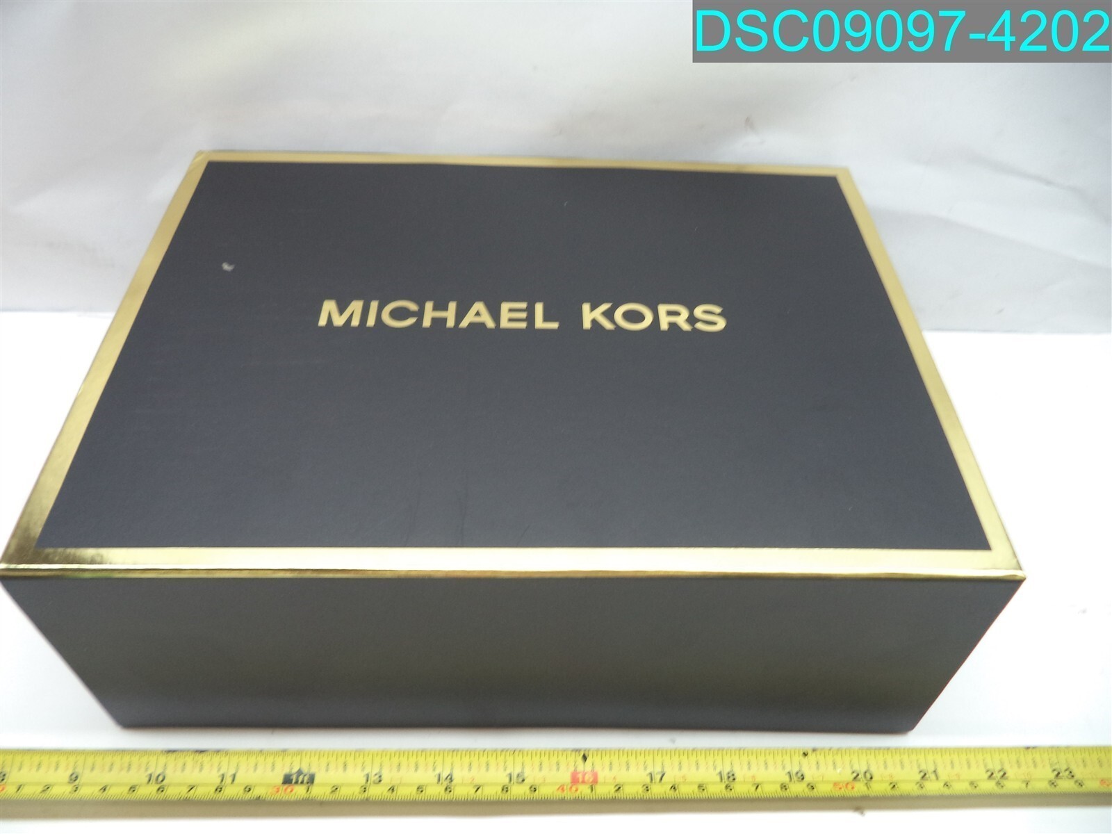 QTY=50: Michael Kors Black And Gold Gift Boxes size medium 12″L X 9″W X 4-1/2″ H