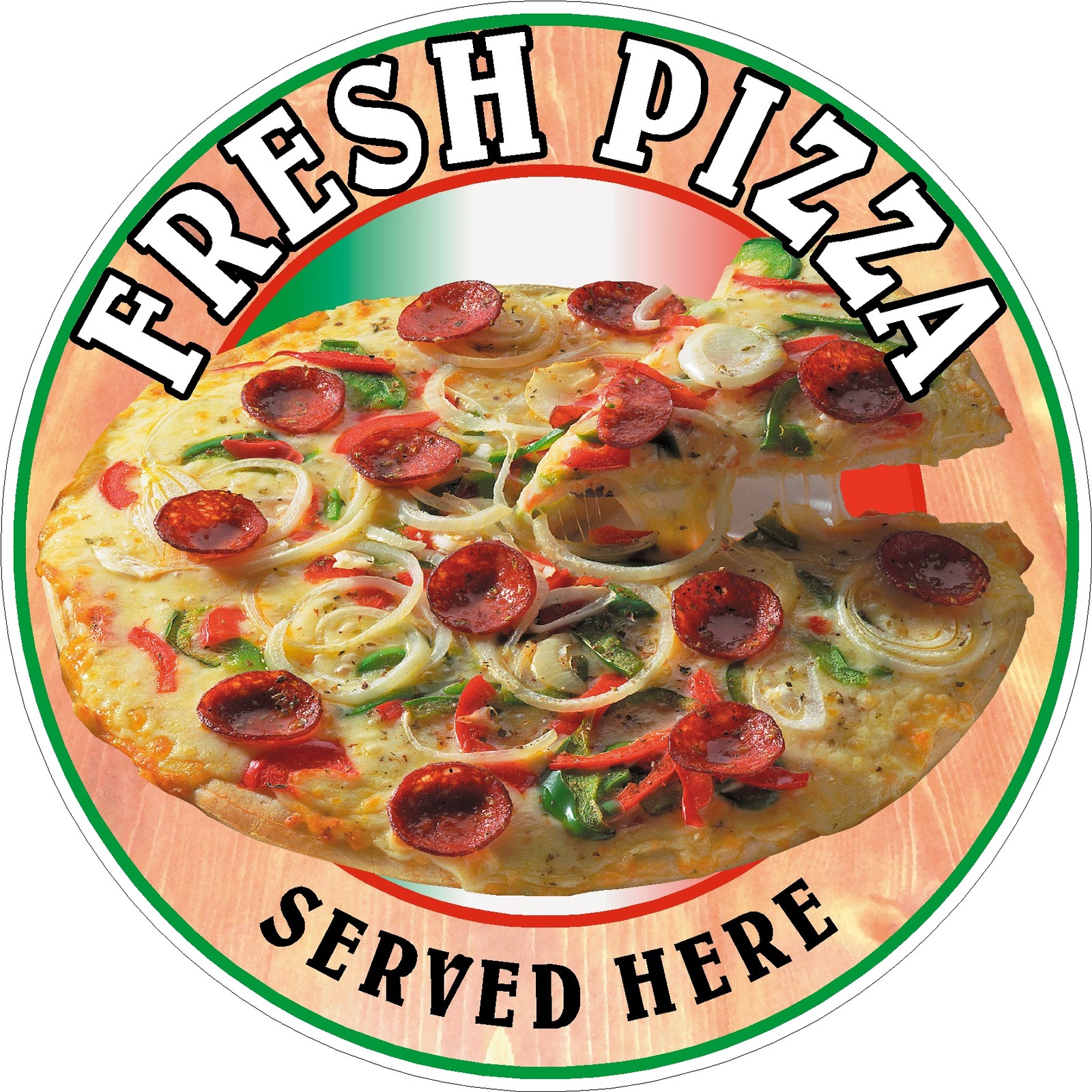 PIZZA Sticker Printed Food, Catering, Cafe, Restaurant,Take away