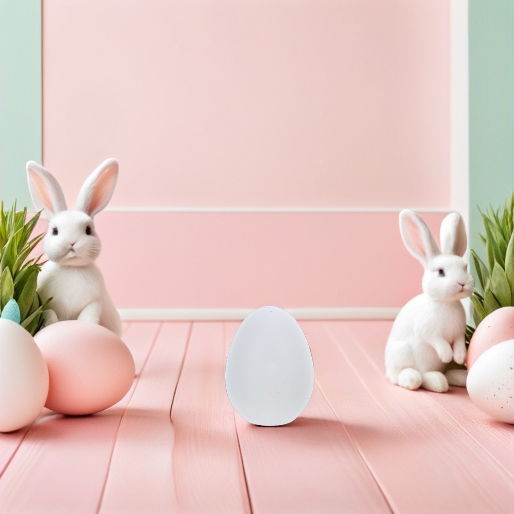 8Pcs Sturdy White Wooden Easter Eggs for Crafting DIY Faux Decorations Set