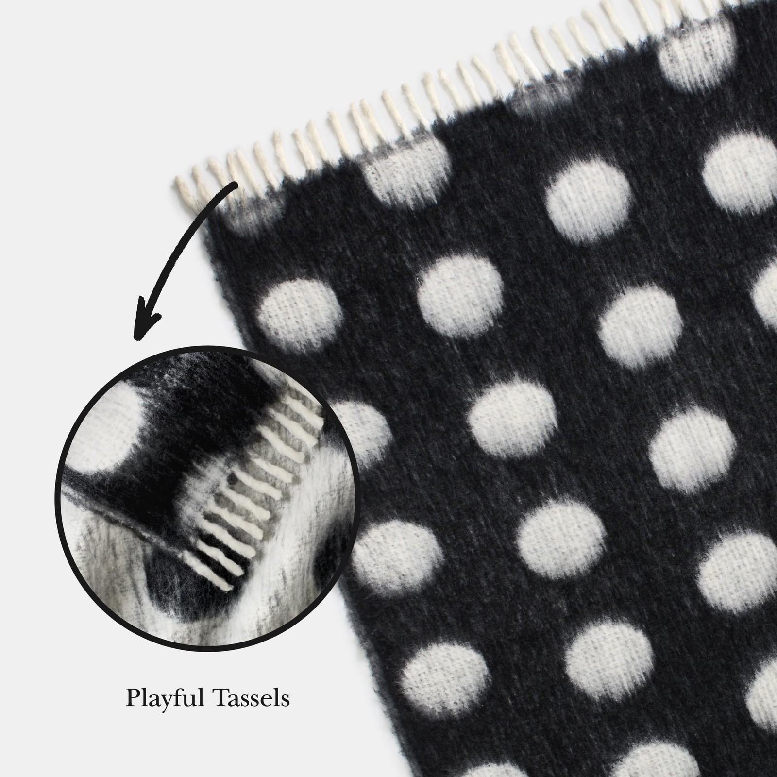 kate spade new york Dots Throw, 50″ x 70″, Mohair Blend Decorative Throw for …