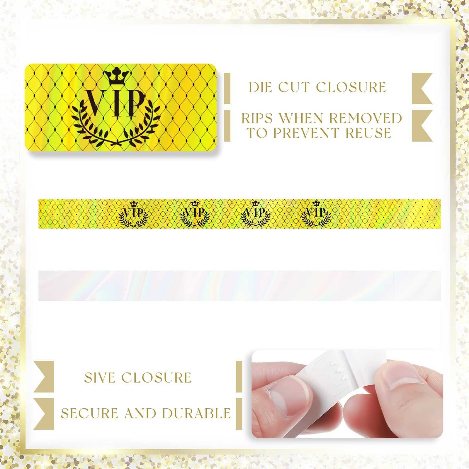 500 Pieces VIP Wristbands Plastic Waterproof Party Identification Wristbands …