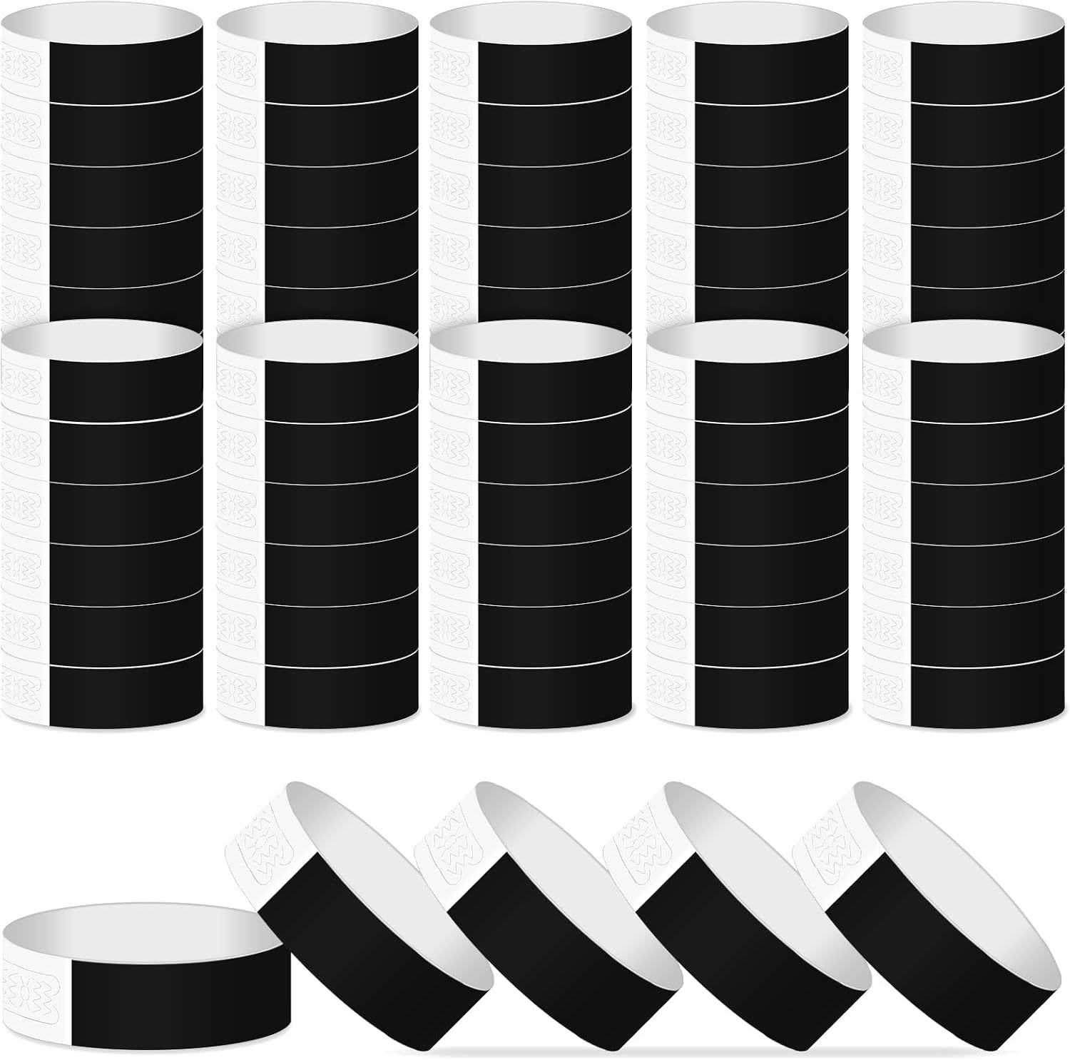 200 Black Paper Wristbands – Waterproof Event Bracelets for Parties & Concerts
