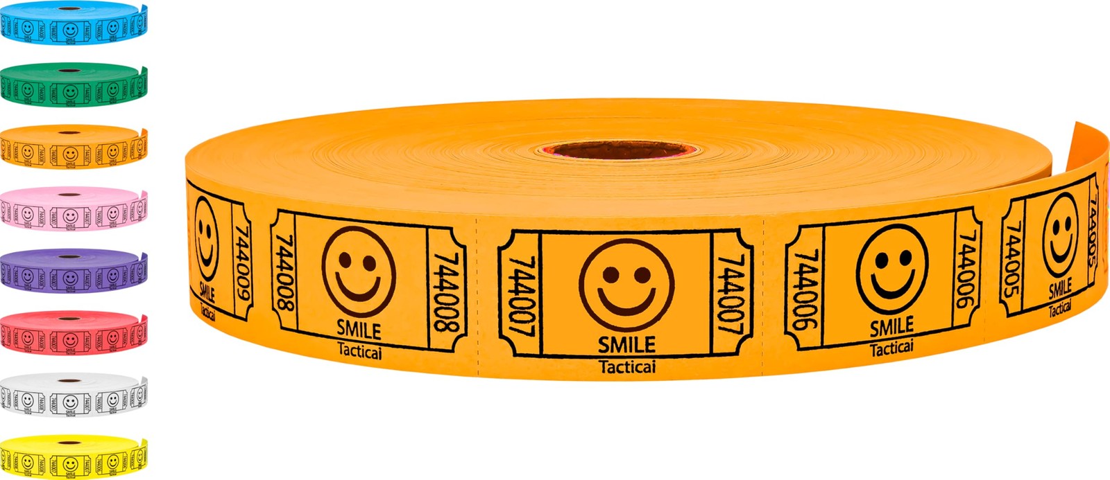 Tacticai 2000 Smile Raffle Tickets, Single Roll, Orange
