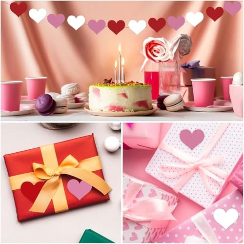 54 Pcs Paper Heart Cutouts, Double Printed Valentine’s Day Cutouts 3.9 Small