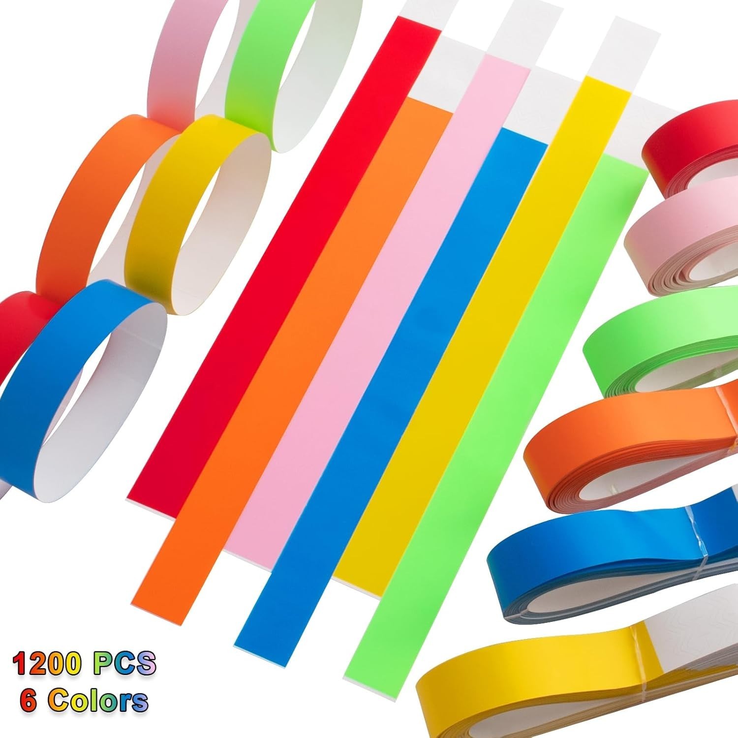 1200 pulseras de papel plástico para eventos pulseras de color neón