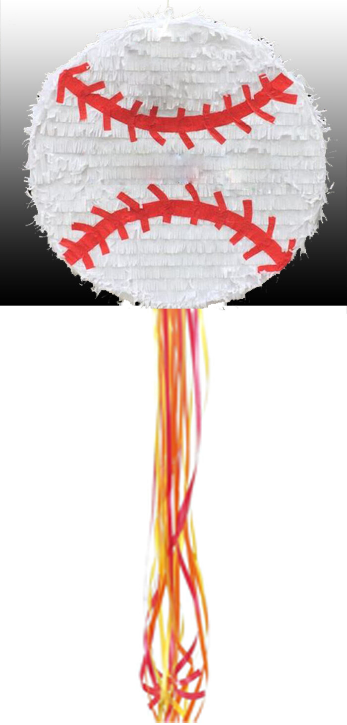Baseball Pinata kids Piñata Party Pull String Hit Stick Birthday Decoration