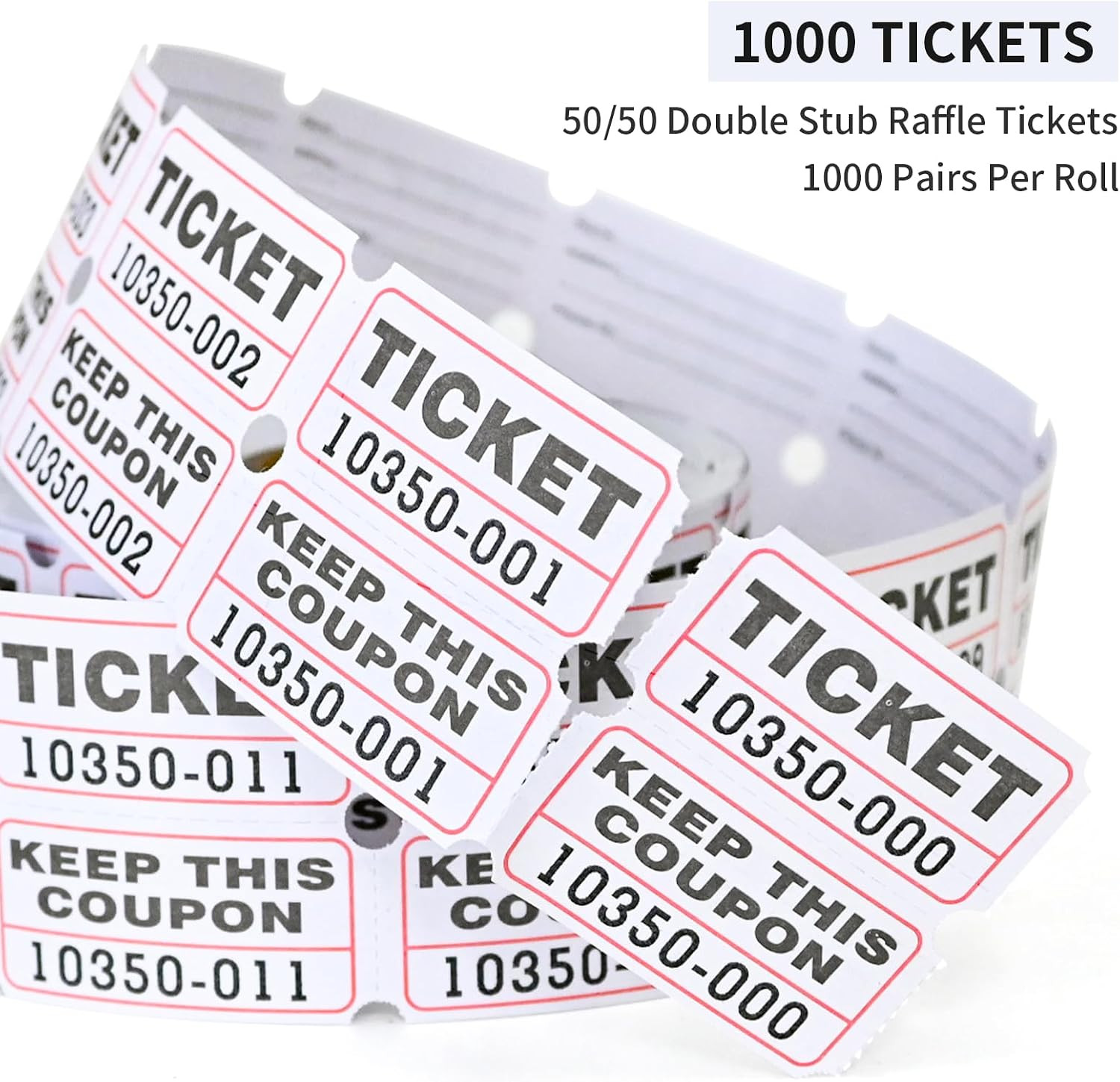 Raffle Tickets Double Rolls 1000 Per Roll 50/50 Raffle Tickets for Events,Car…