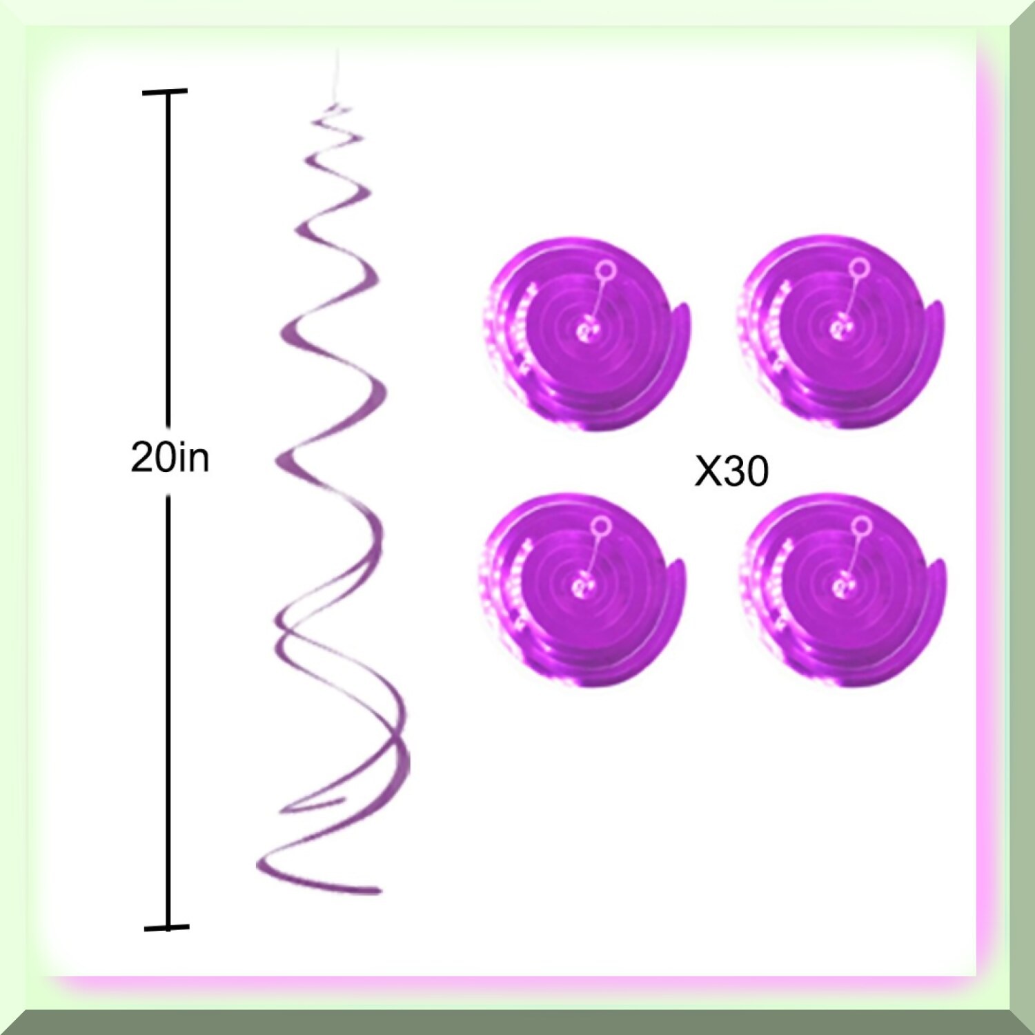 Purple Swirl Party Decorations 30 Pack