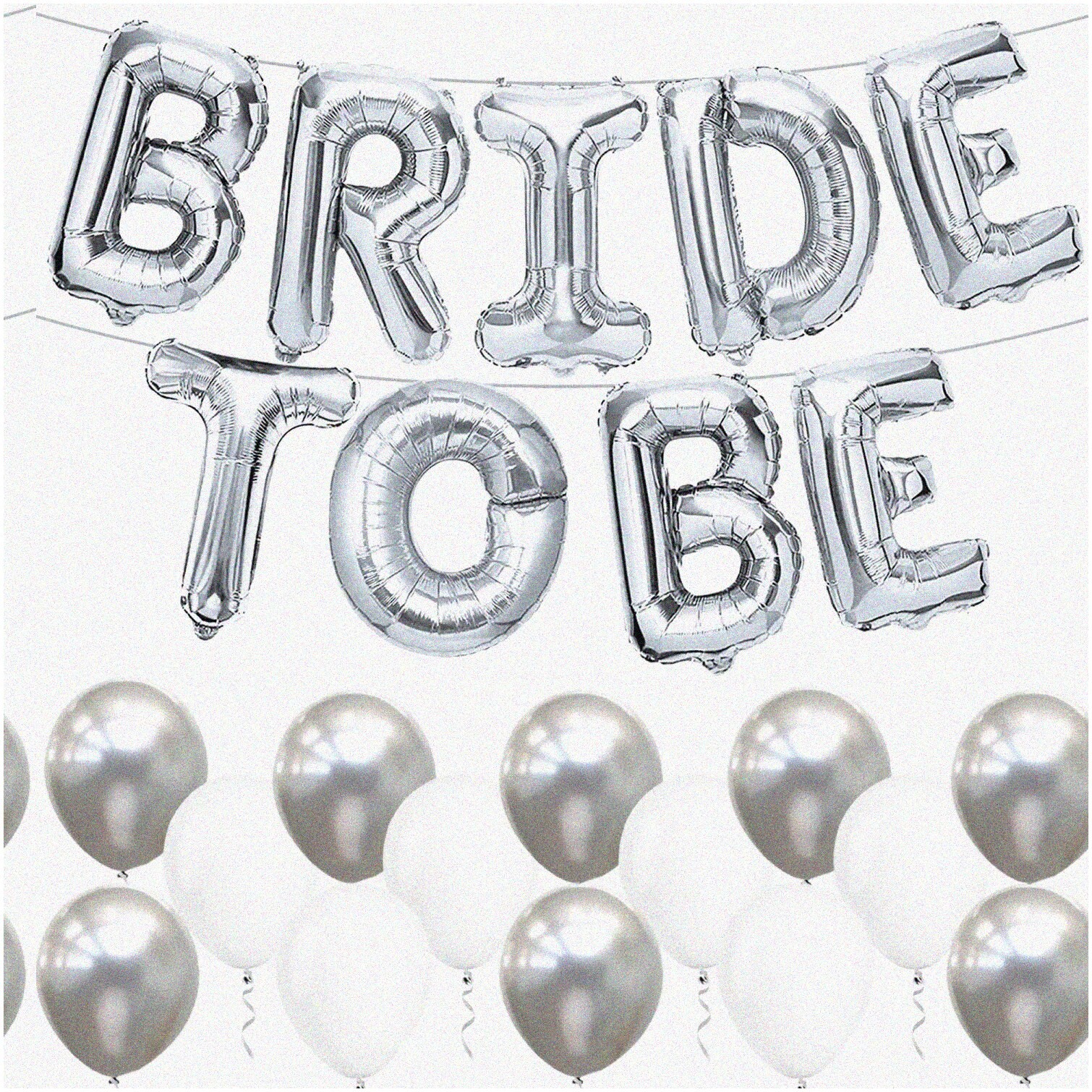 Bride to Be Balloon Set with Silver Balloons
