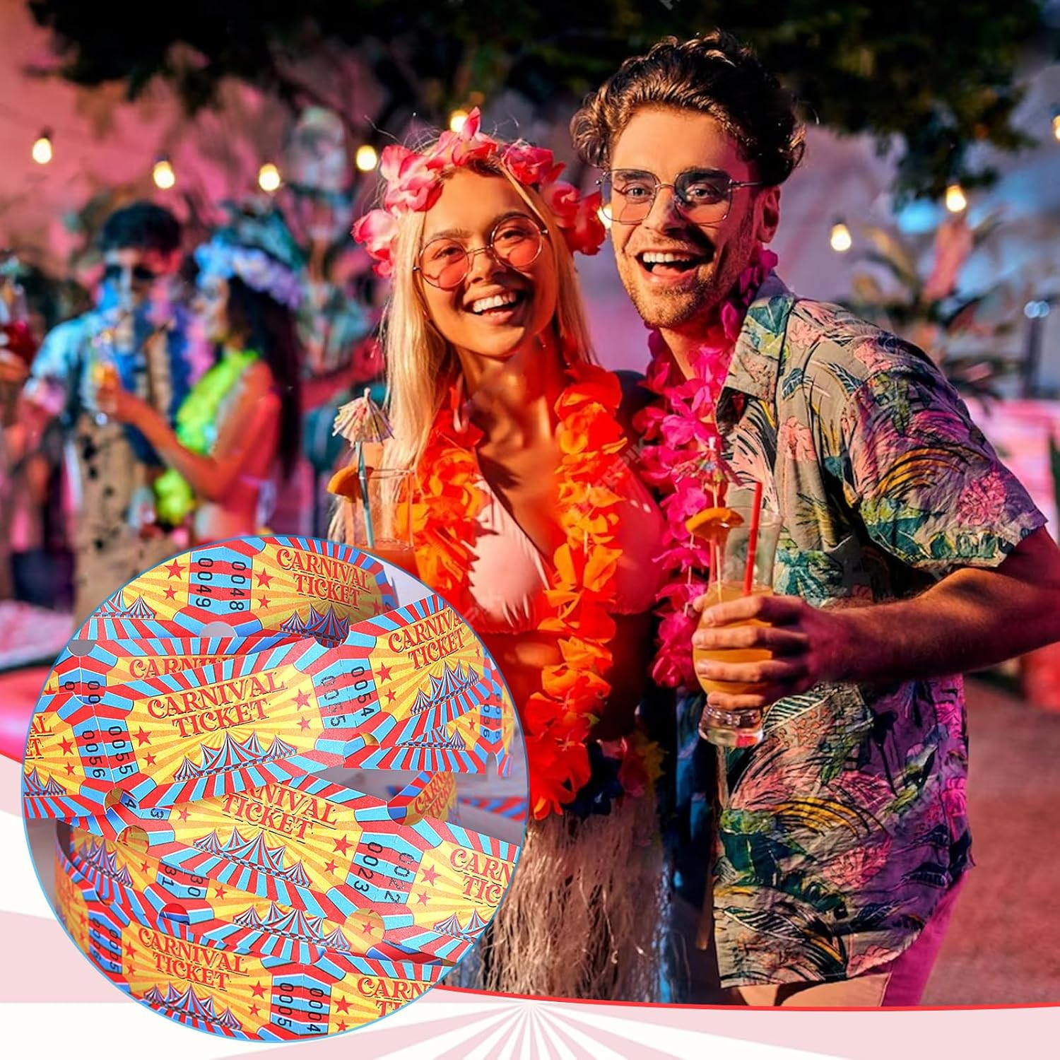 1000 Pcs Carnival Raffle Tickets, Single Roll Party Decorations