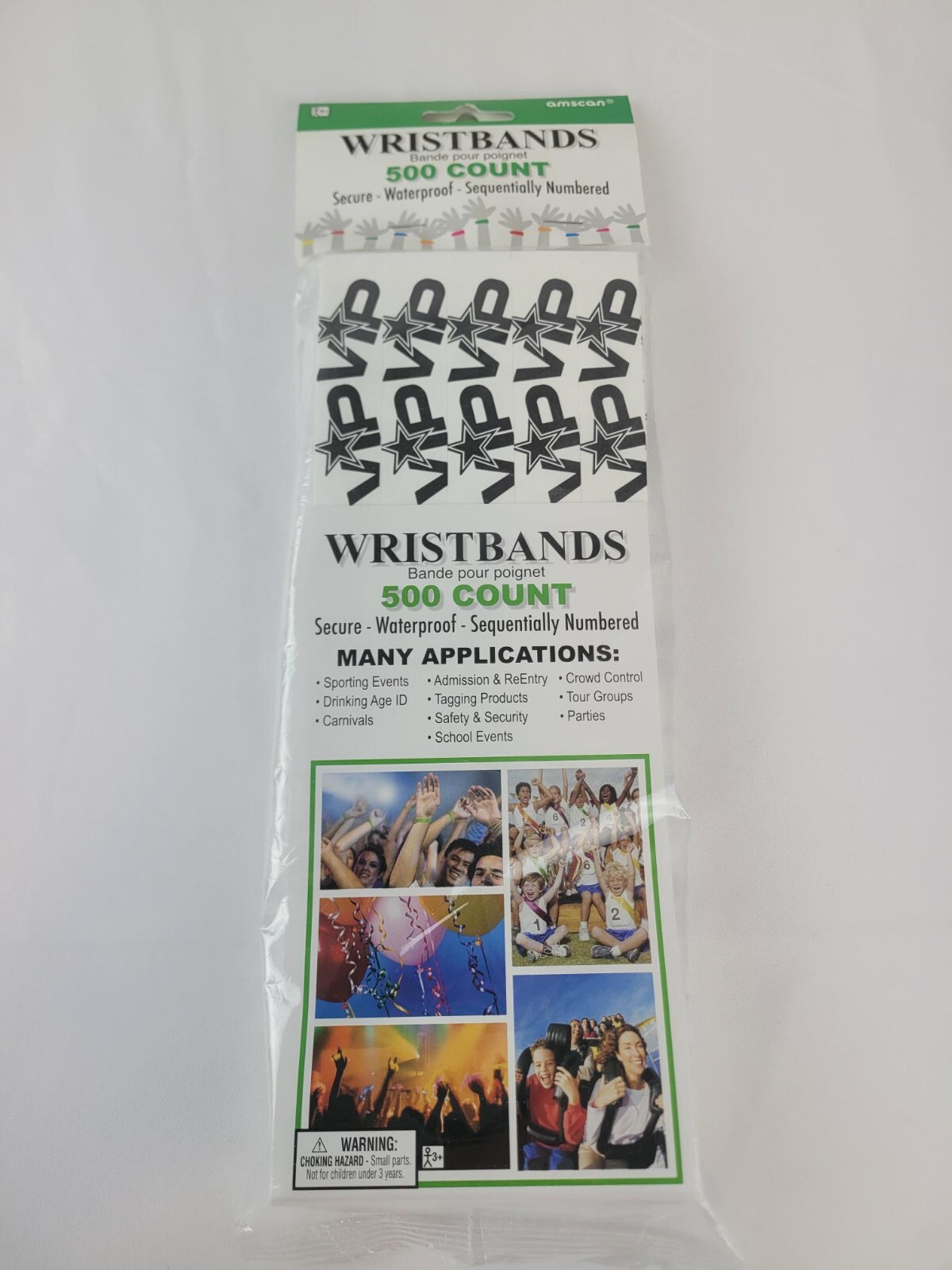 AMSCAN Tyvek Event Wristbands 500 Count Secure Waterproof Sequentially Numbered