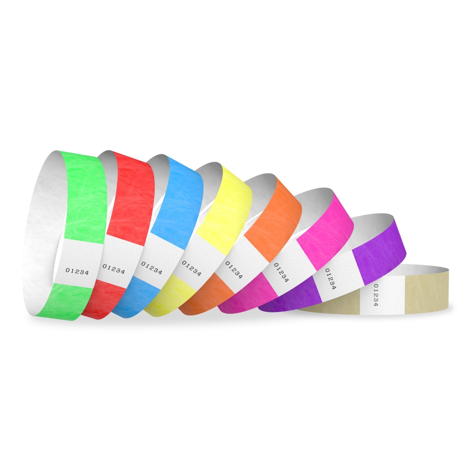 1,600 Tamper-Proof Tyvek Wristbands Variety Pack – 8 Colors for Events, Parties