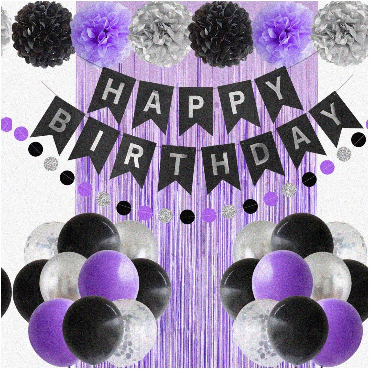 Unisex Birthday Party Decor Set with Balloons and Banner