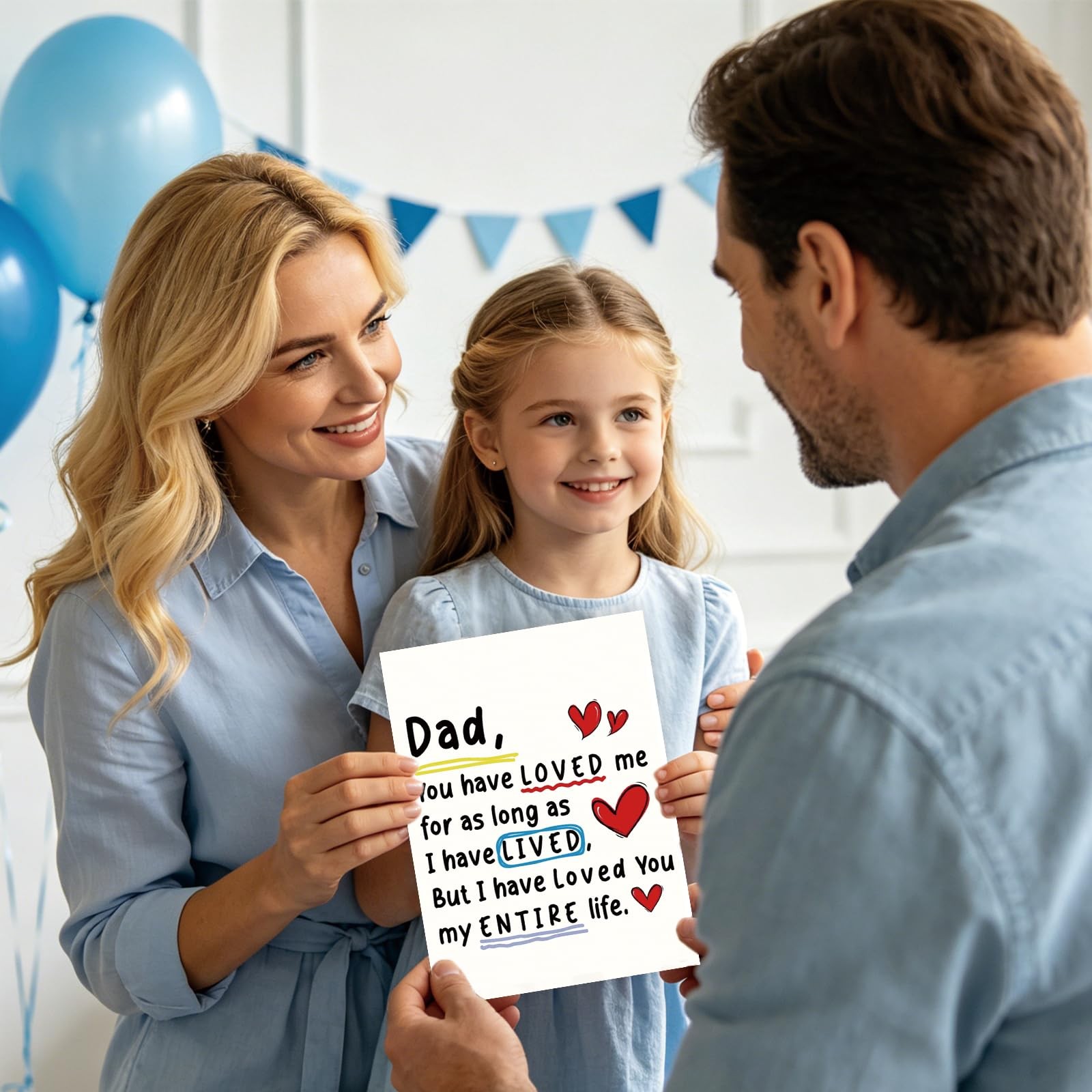 Abeletree Fathers Day Card Gift for Dad from Daughter Son, 7×5 inches, AT-388