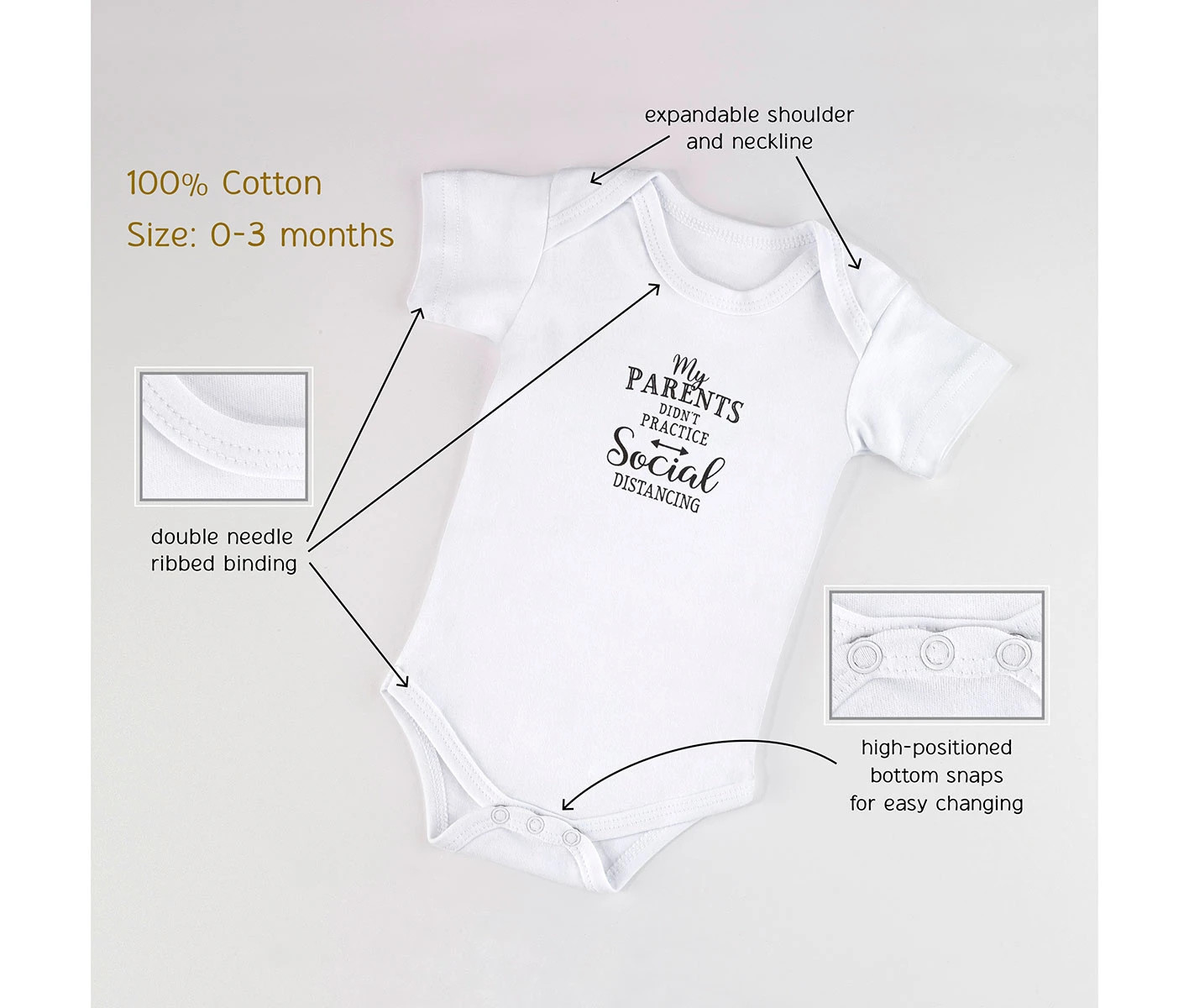 Baby Announcement Jumpsuit – My Parents Didn’t Social Distance