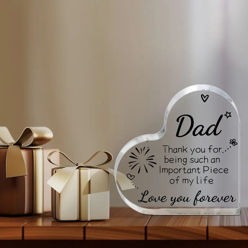 Acrylic Heart Plaque, Dad gift 
