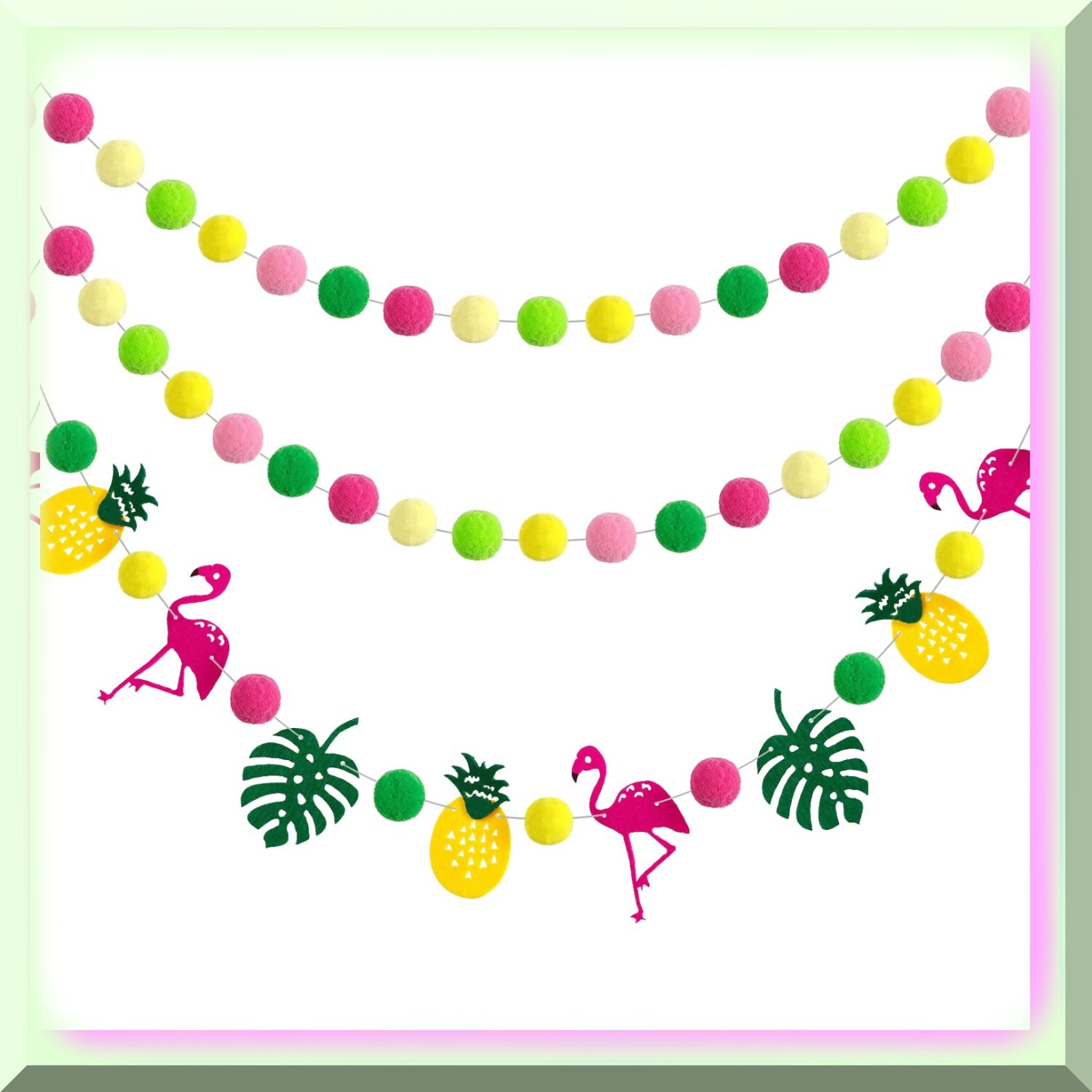 Tropical Party Decorations with Flamingo Pin
