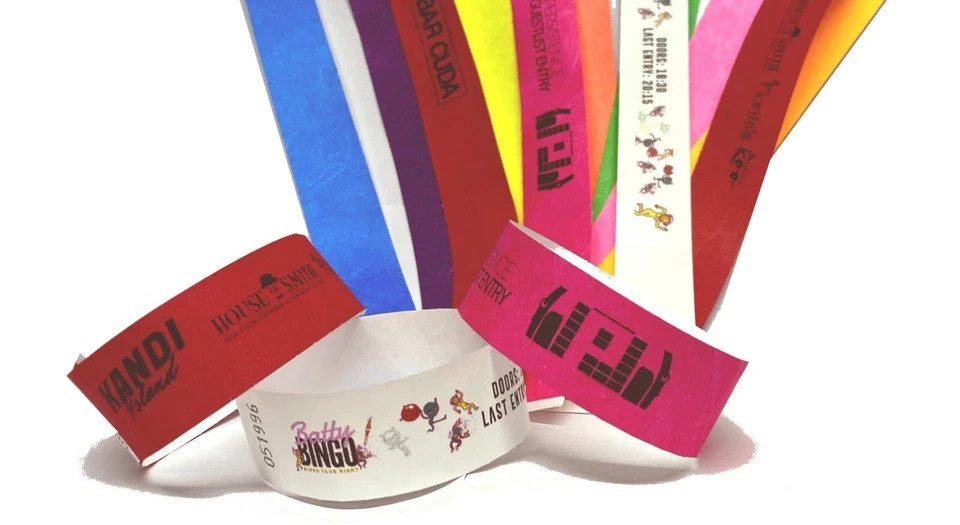 Custom Paper Wristbands Events Security Paper Bracelets Personalise Event Club