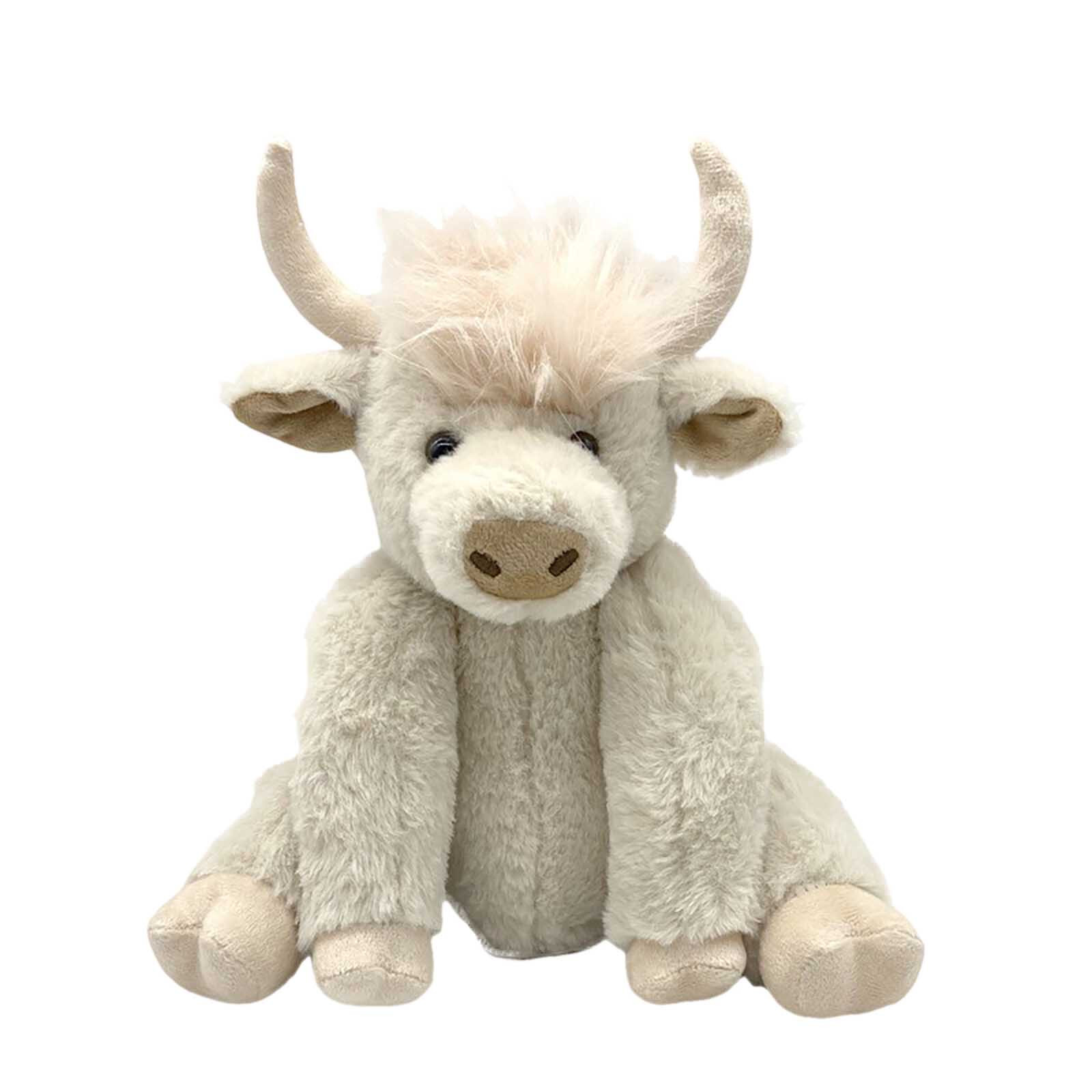 Lifelike Scottish Cow Stuffed Animal Posable Joints Highland Cow Plush Doll Toy