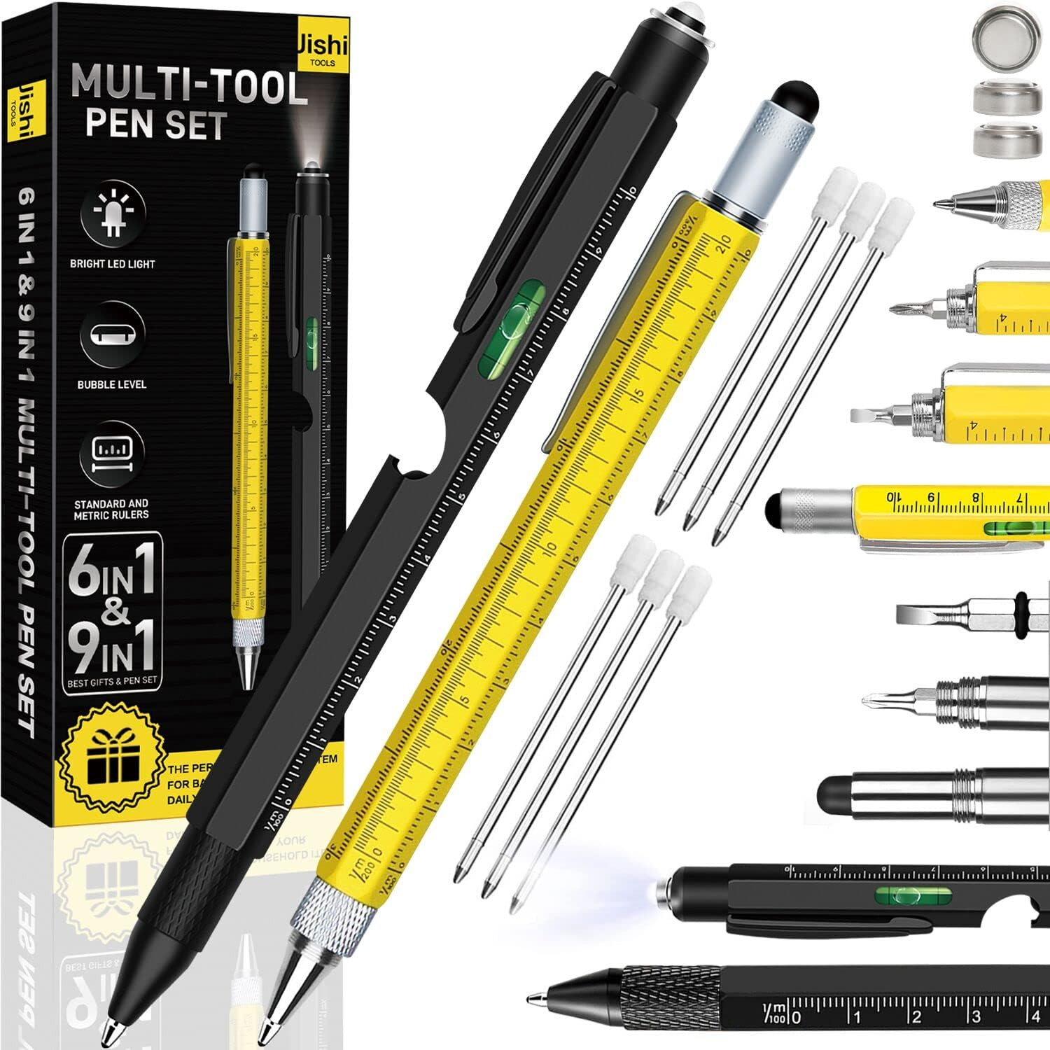 Gifts for Men, Multitool Pen Set 2Pcs Multi-Tool Pens Birthday Gifts for Men …