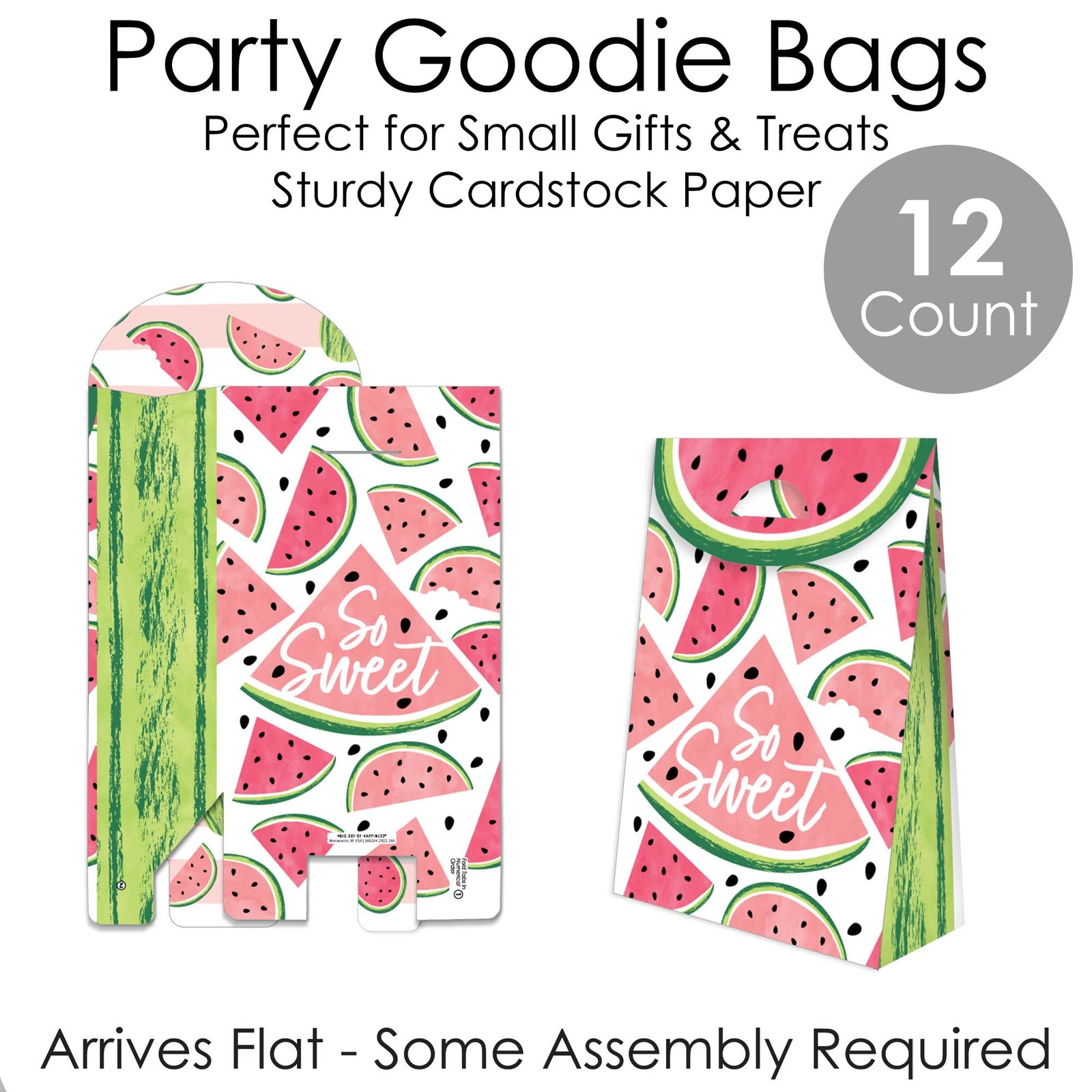 Big Dot of Happiness Sweet 12 Count (Pack 1), Pink, Green, Black