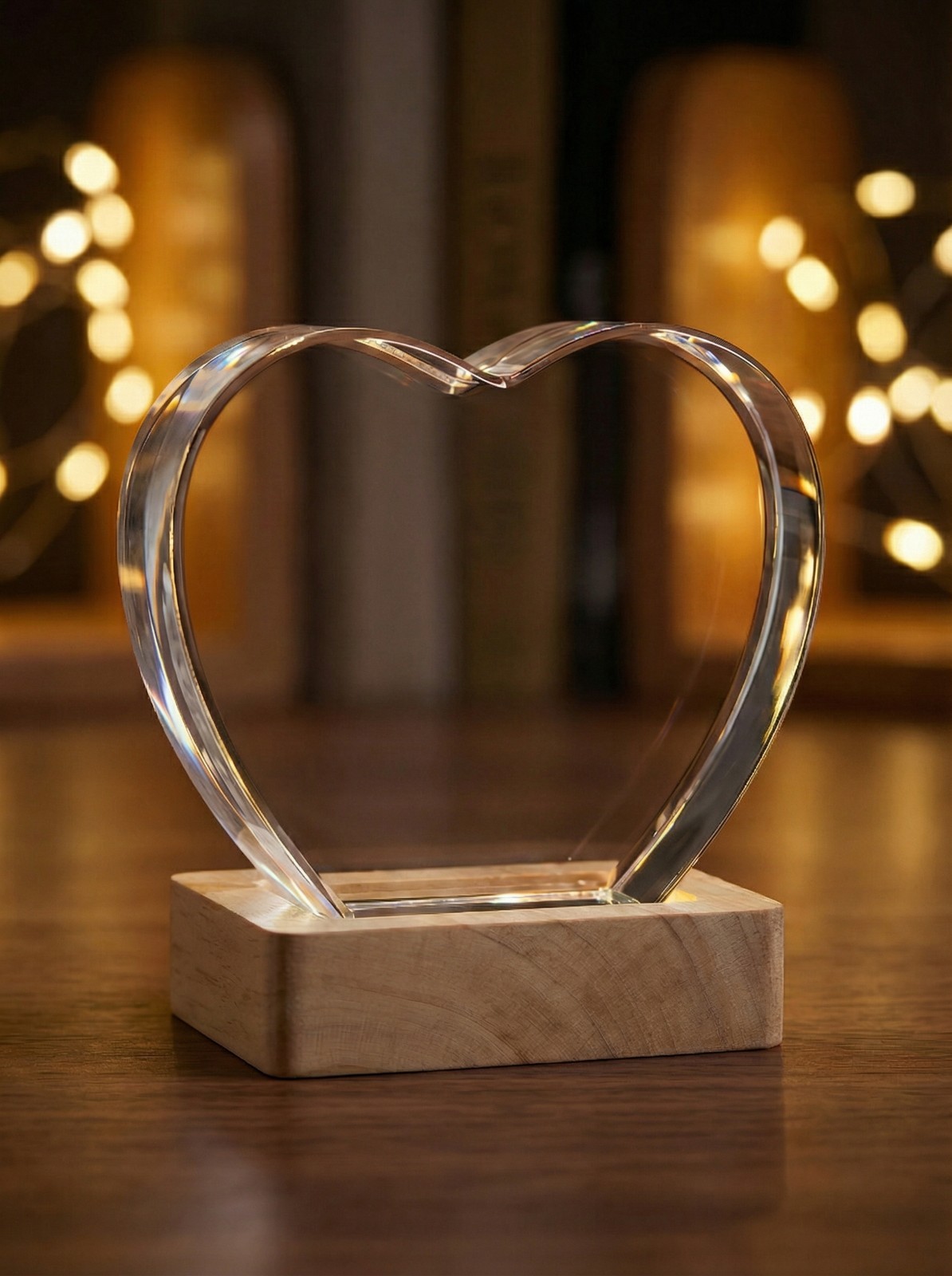 Personalised 3D Crystal Photo Laser Engrave etched picture Love Heart shape
