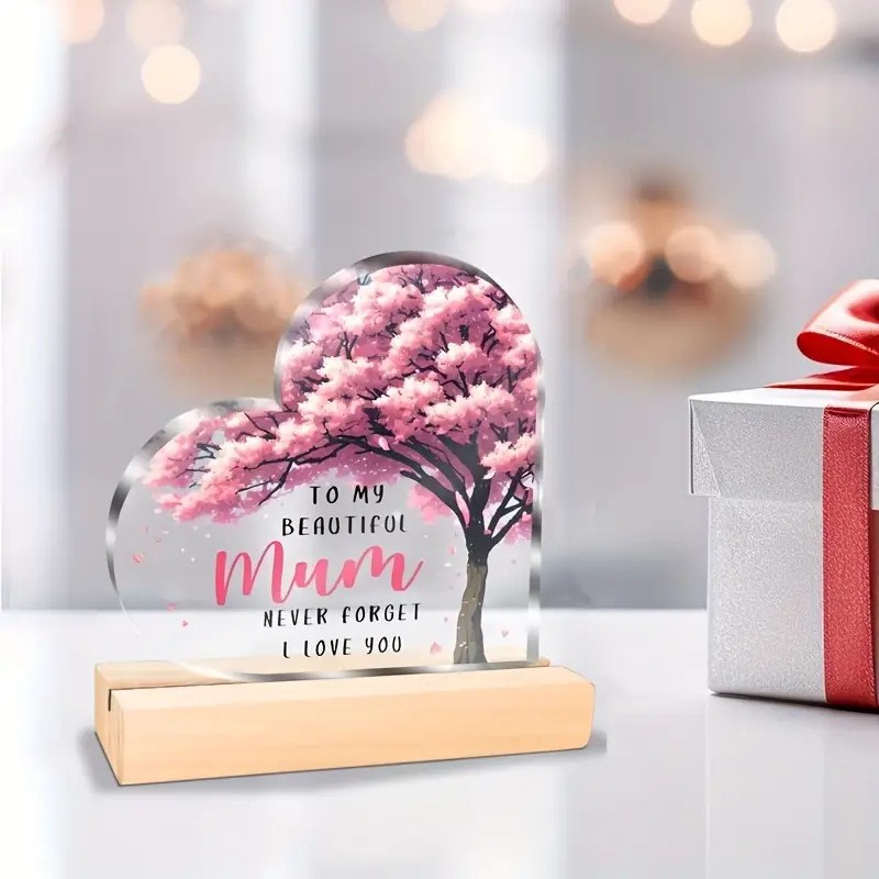 Love Heart Acrylic Decor Gift for Mom Mother’s Day 10X10CM