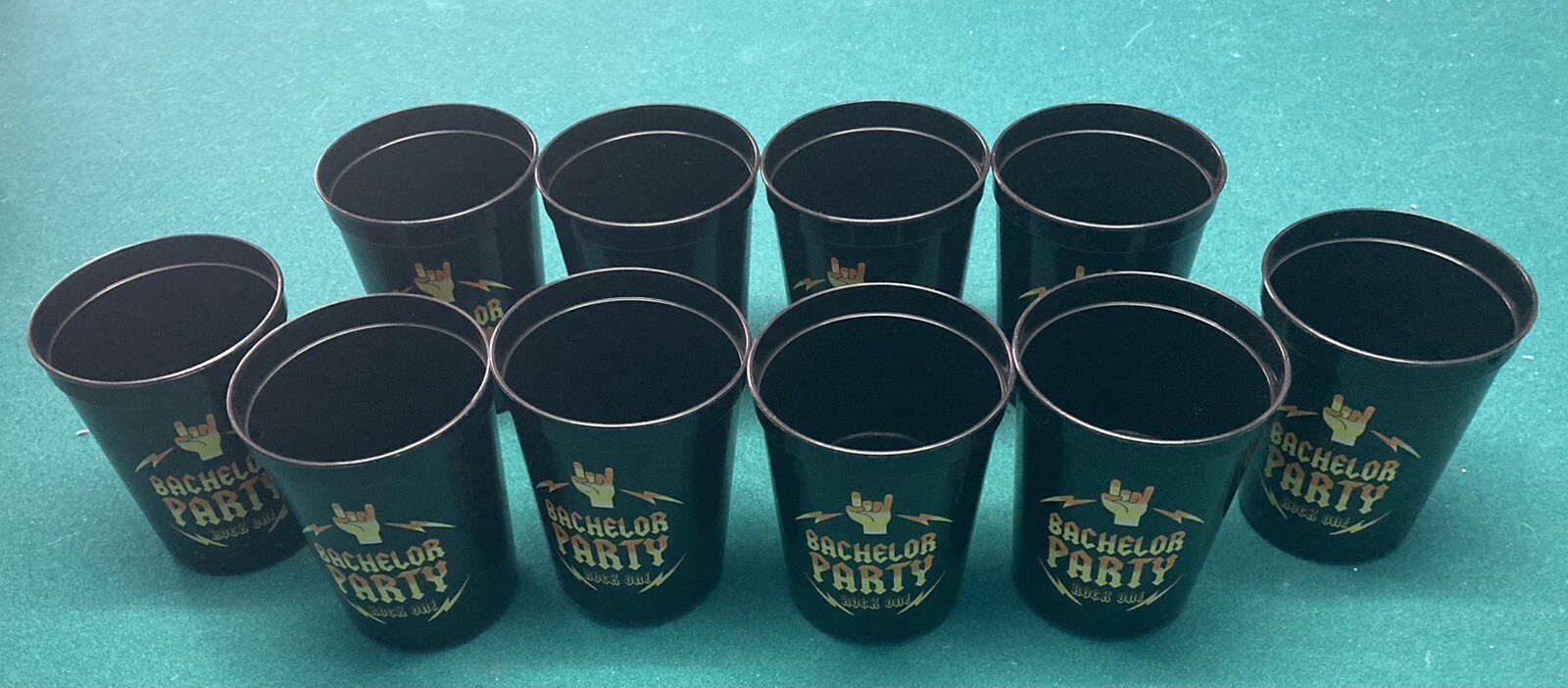 Bachelorette Party Favors. Set of 10 Plastic 10oz Drinking Glasses Rock On. New!