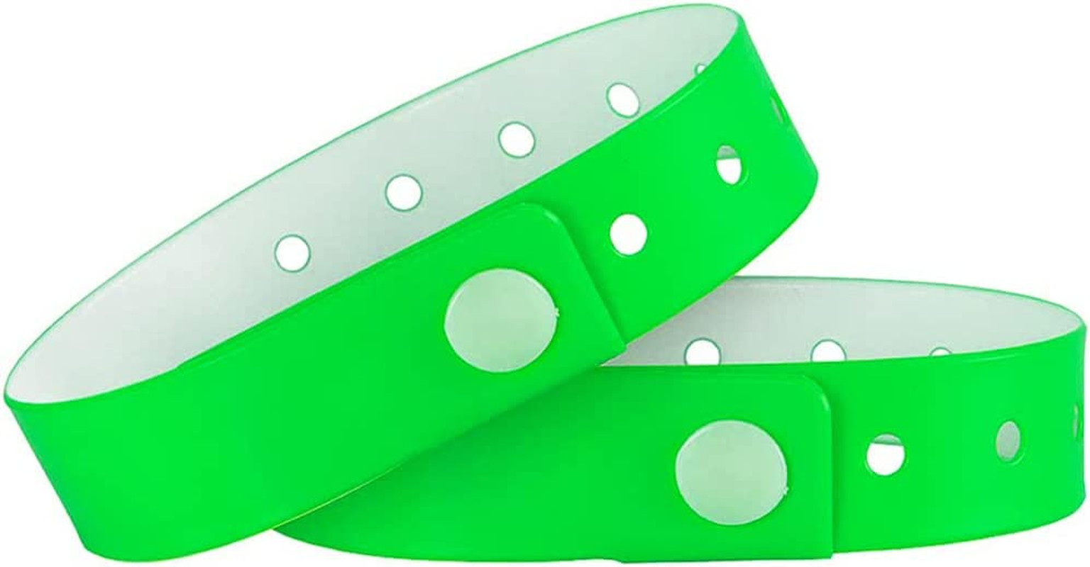 Plastic Event Wristbands Neon Green – 500 Pack Vinyl Wristbands for Parties