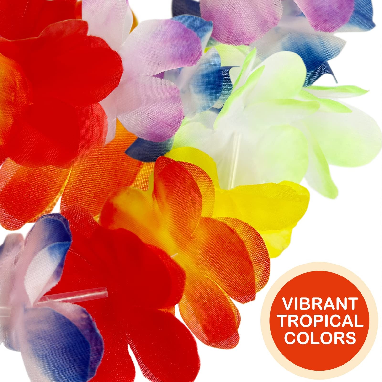 GoodUping 50 PCS Hawaiian Leis, Perfect Luau Party Supplies 50PCS, Multicolor