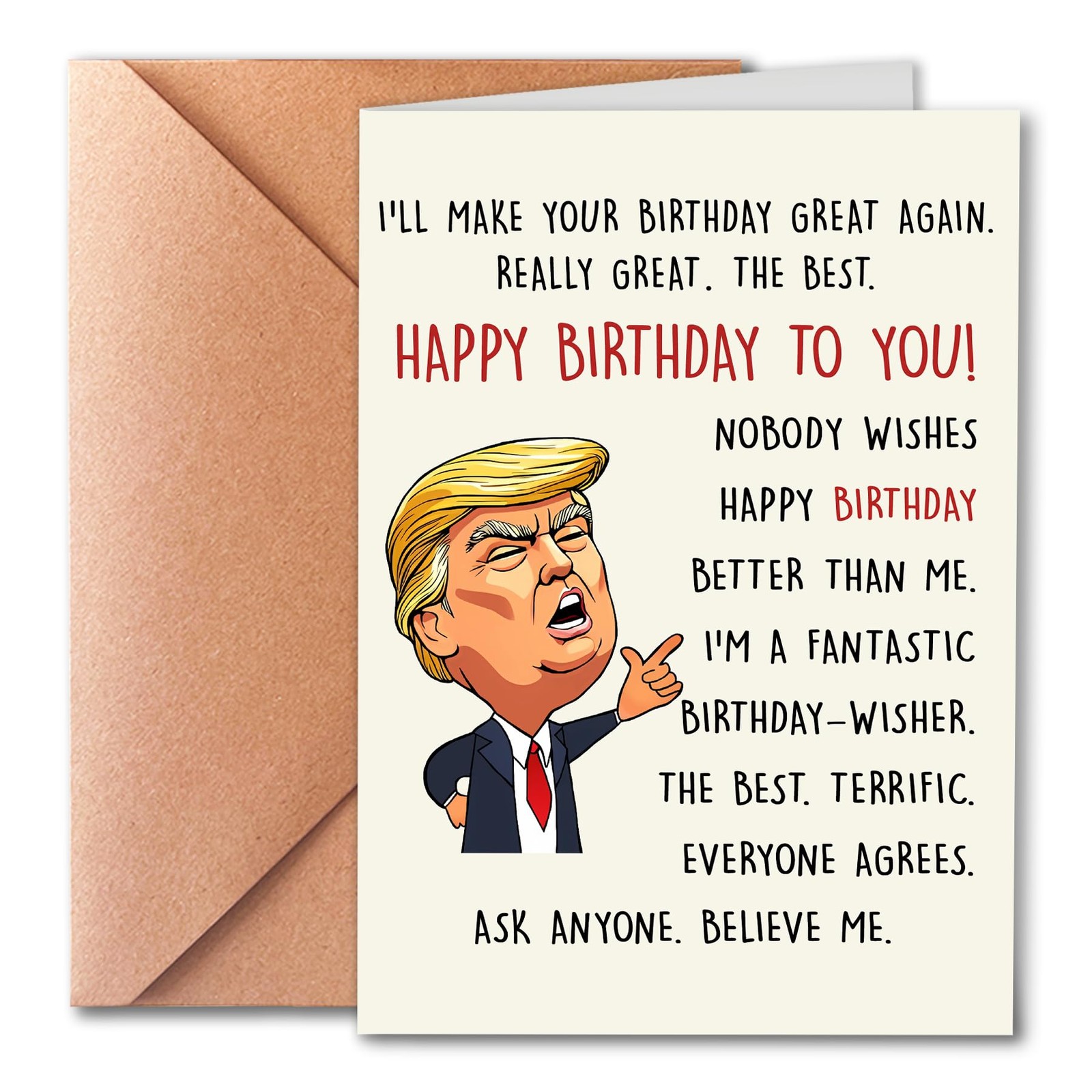 PTRUKD, Funny Birthday Card, Trump Cards 5 x 7 inches, TRUMP-KM210