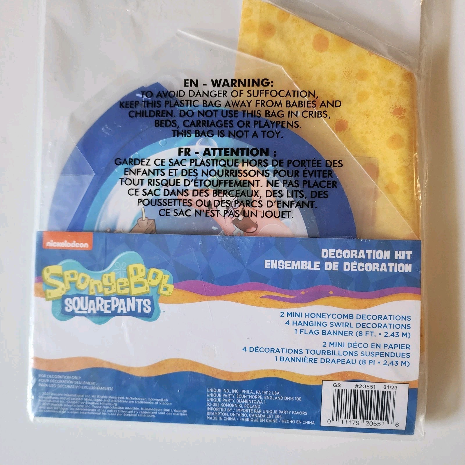 Nickelodeon DesignWare SpongeBob Squarepants Party Decorating Kit – 7 Piece