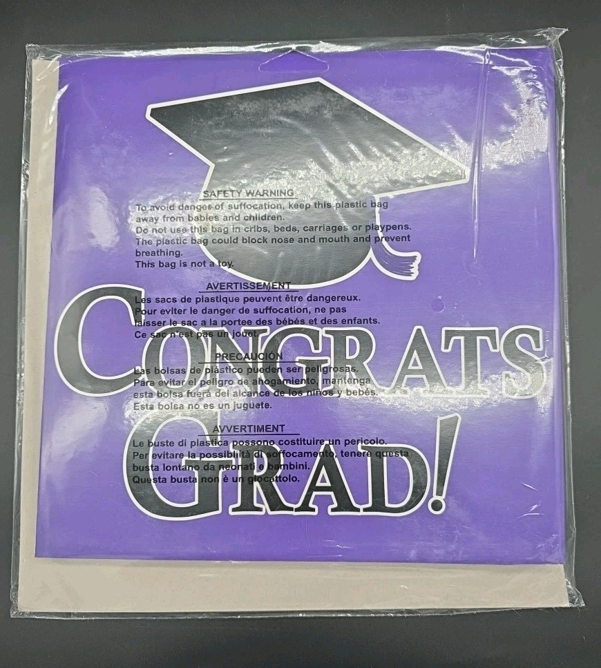 Purple Black Graduation Card Box 9 x 9 “Congrats Grad” Graduation – Lot Of 4