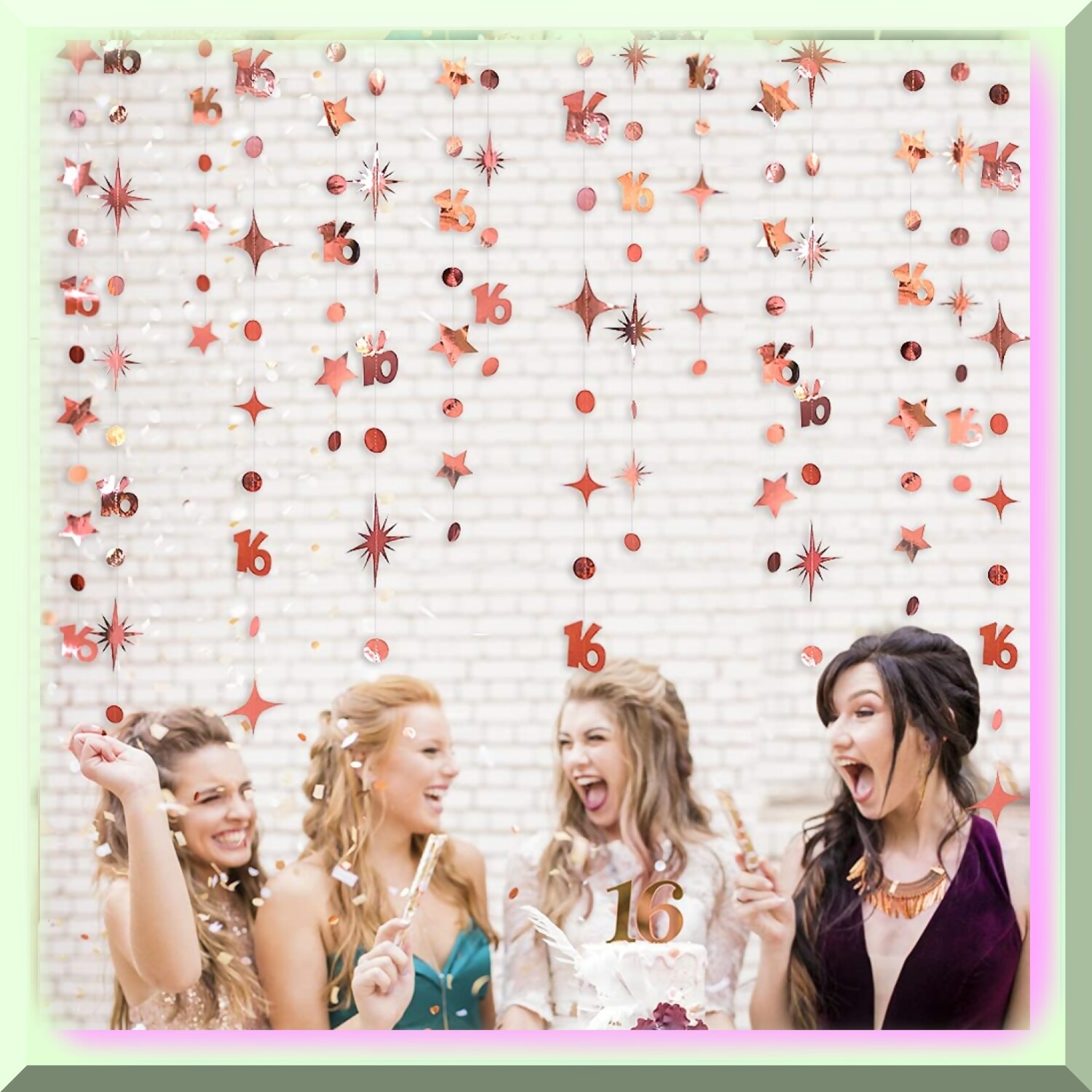 Sweet 16 Rose Gold Starry Garland Kit