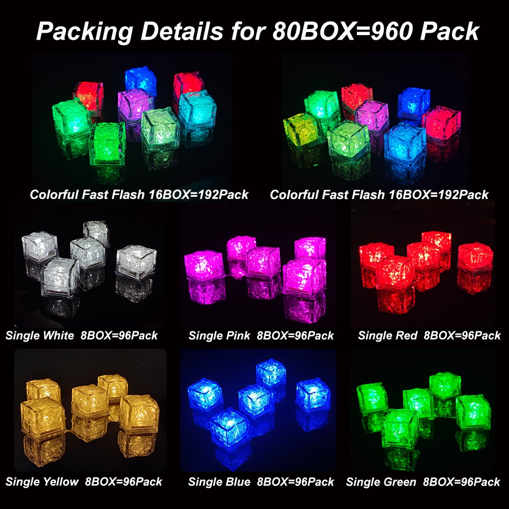 LED Ice Cube Light for Drinks,Light Up Bar Club Glowing Party Wedding Decoration