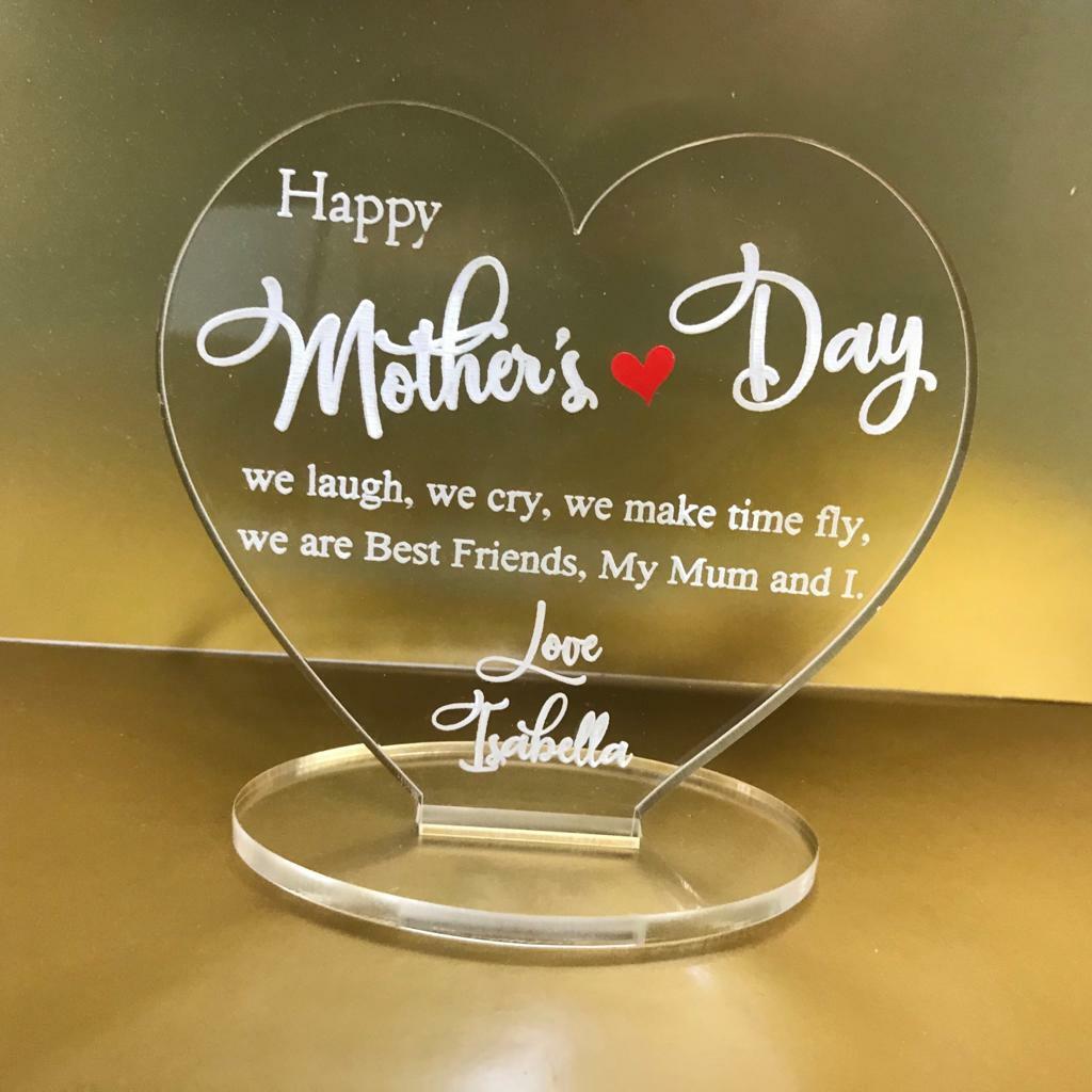 Personalised happy mothers day mother’s day nan heart plaque gift my mum & I