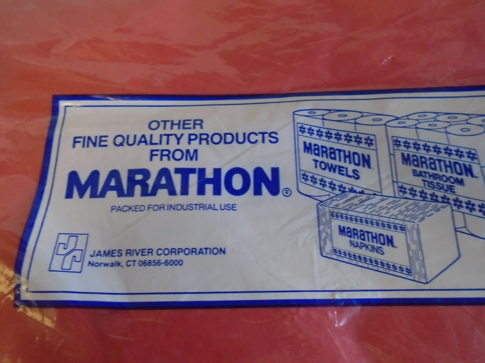 Vintage Marathon Tablecloth Paper linensoft 54x 108 2 pack sealed red Christmas