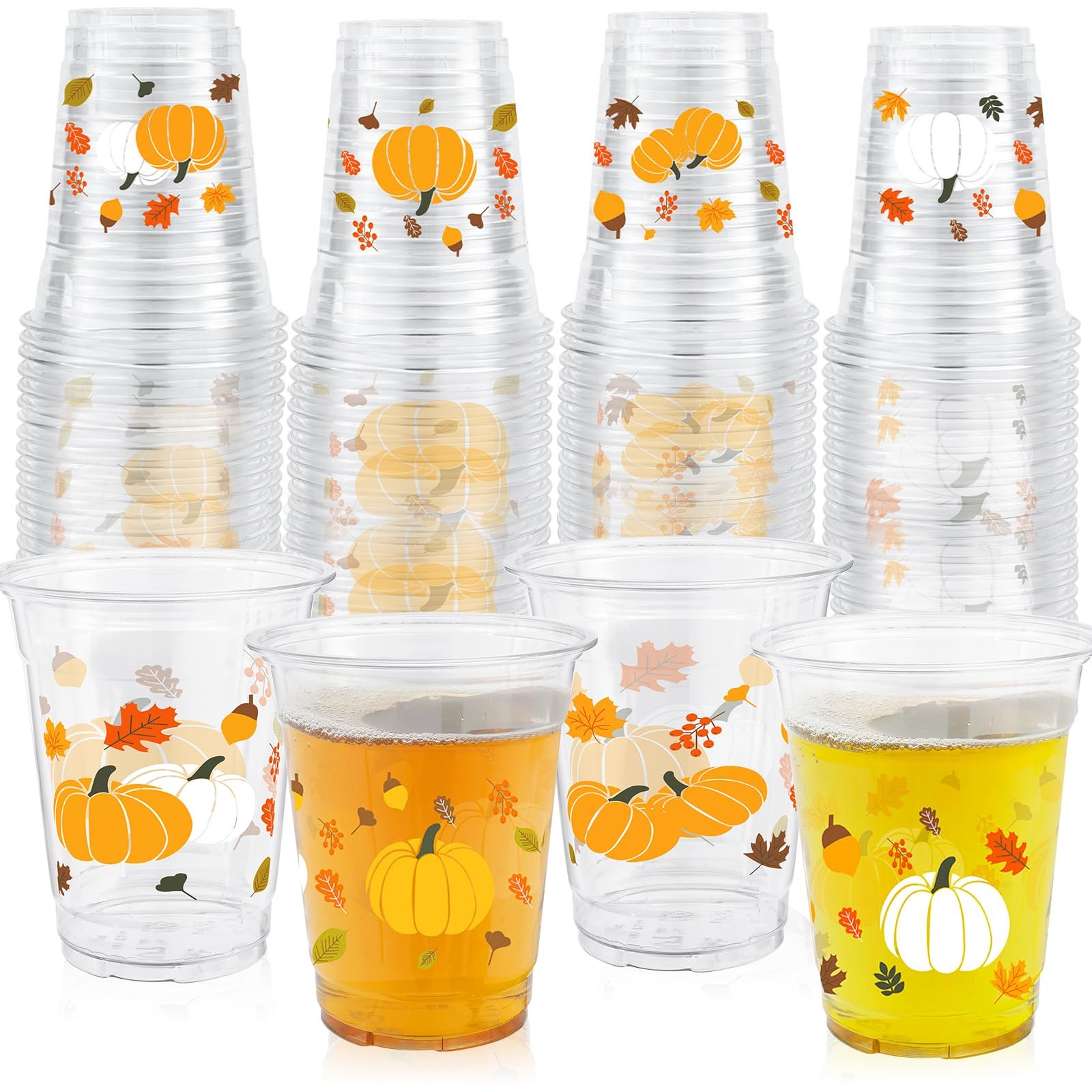 50 Pcs 12OZ Fall Plastic Cups, Thanksgiving Decorations standard,