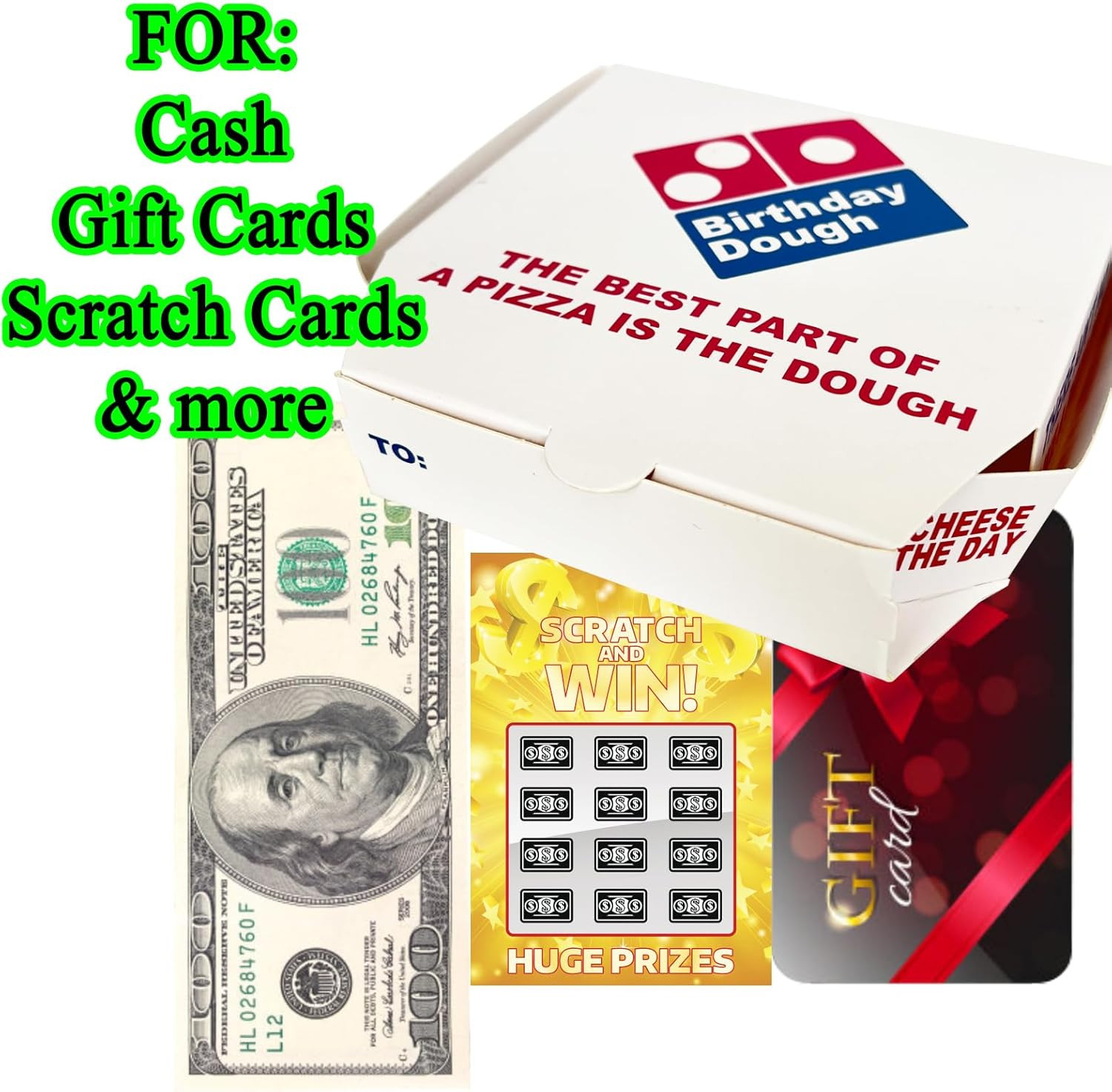 Birthday Dough Money Gift Box – Funny Mini Pizza Box Cash Holder – Unique Birthd