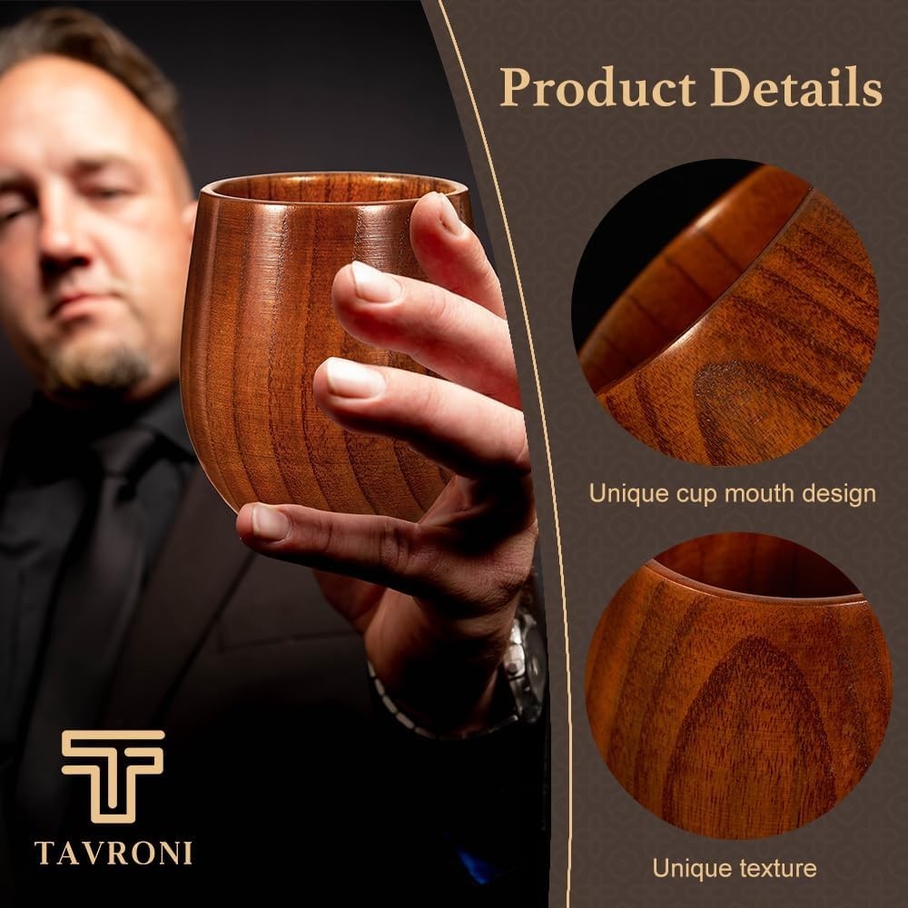 🔥12 Oz Handmade Wooden Whiskey Glass Tumbler Whisky BNWT🔥