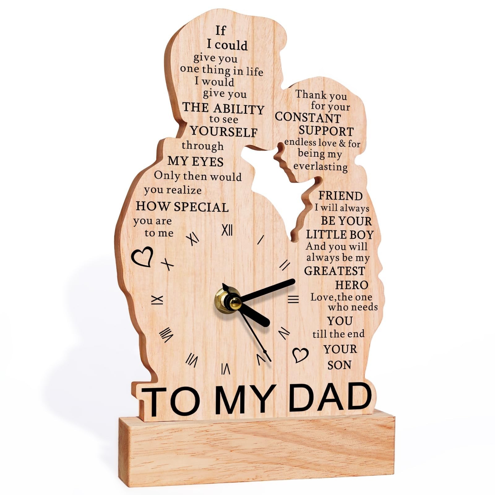 Dad Gifts from Son, Wooden Clock Gifts for Dads, Birthday Gift for Dad, Cool …