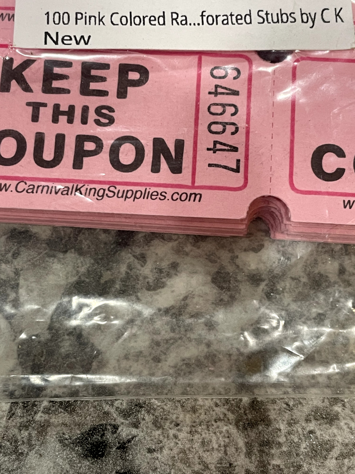Carnival King Pink Raffle Tickets, 100 PCS, Baby Shower, Birthday, Games