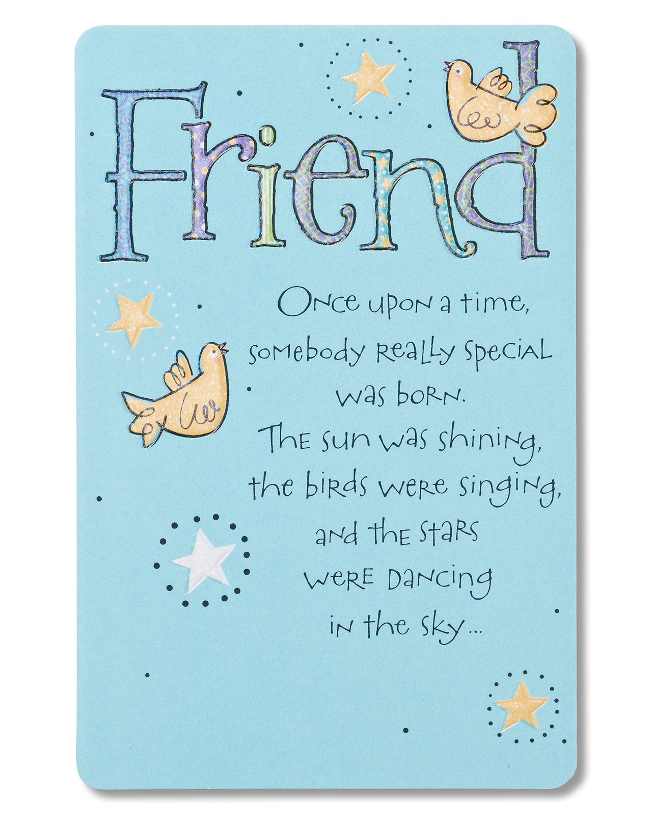 American Greetings Birthday Card for 5.5 inches x 7.5 inches, Birds and Stars