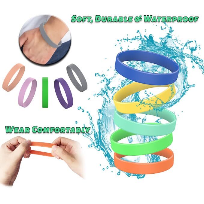 12 Pcs Rubber Silicone Bracelets Multicolored Wristbands for Men Women Teen